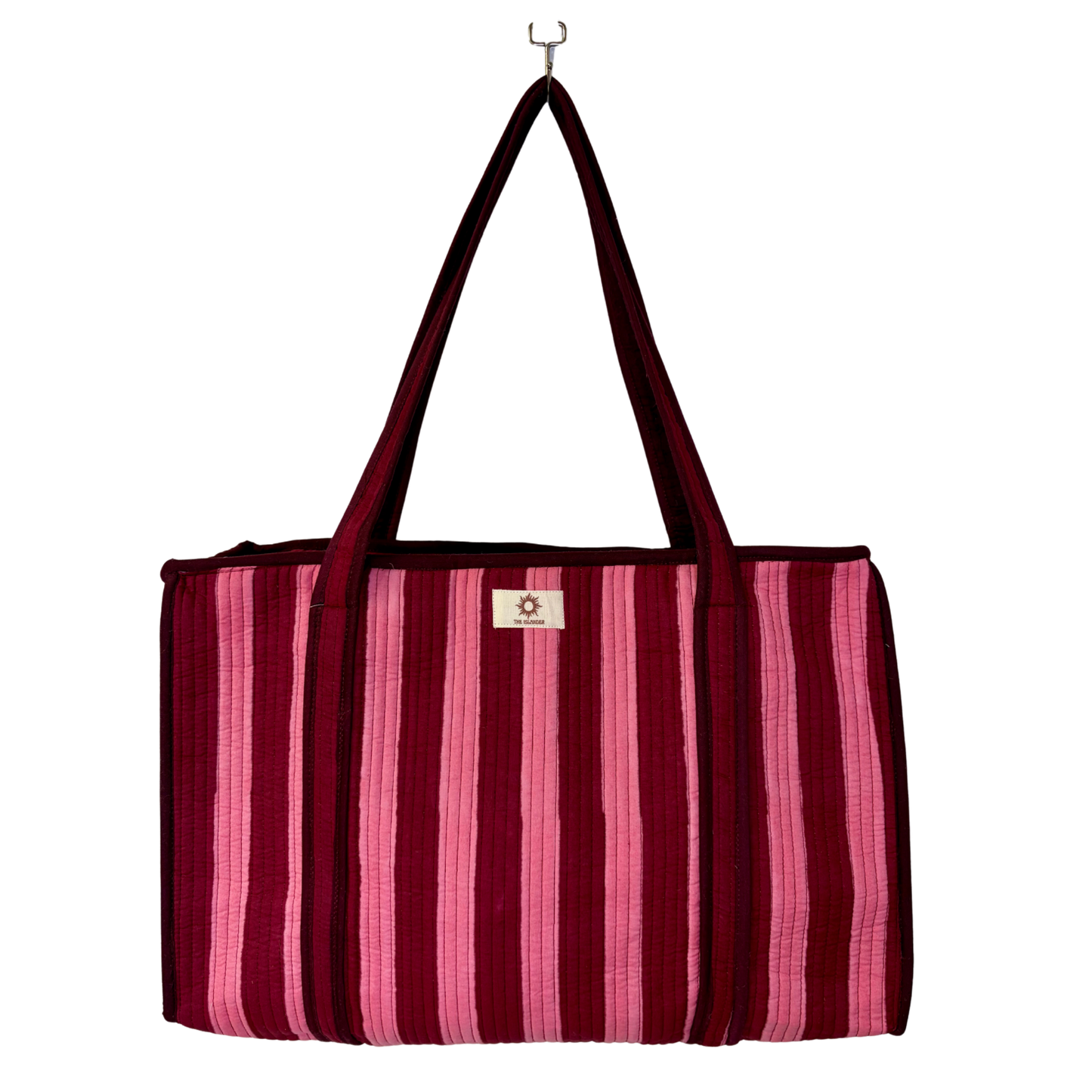 Burgundy & Pink Large Tote Bag