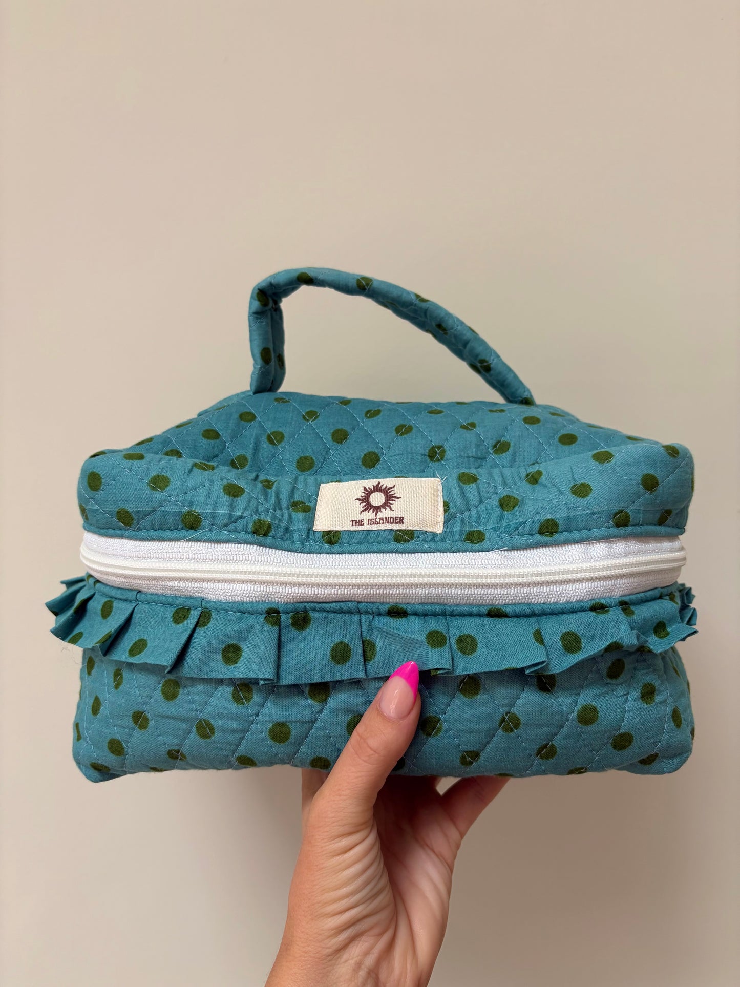 Blue & Green Polka Vanity/Lunchbox