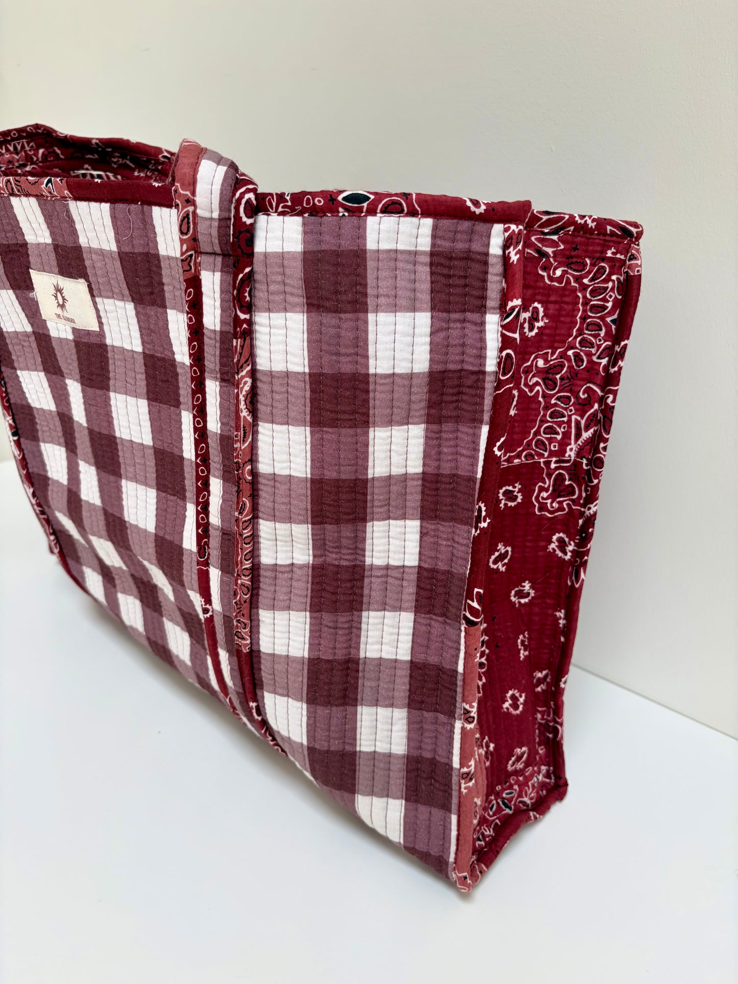 Cowgirl Gingham Large Tote Bag