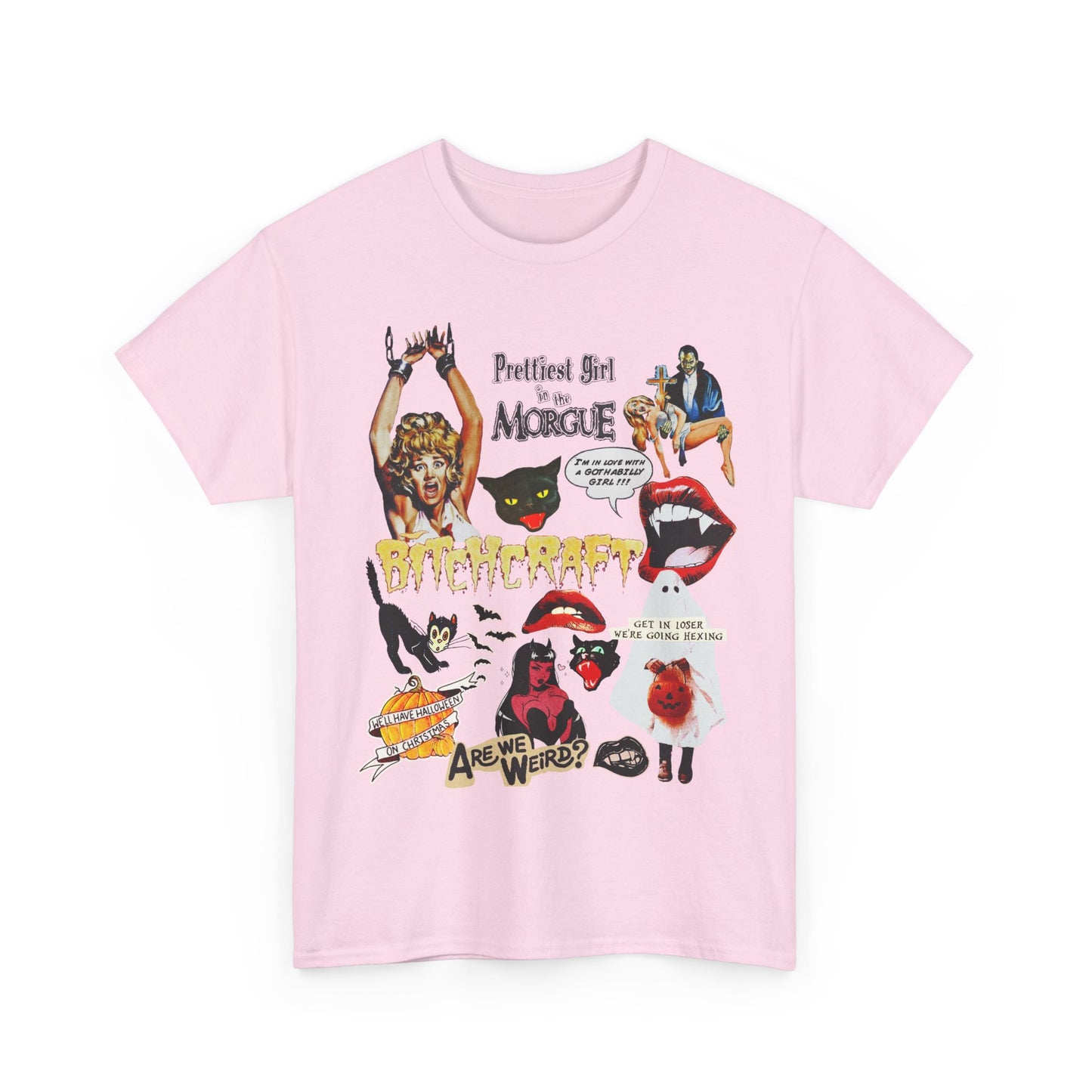 Retro Halloween / Vintage Horror Collage T Shirt - Graphic Halloween T Shirt - Scream Queens