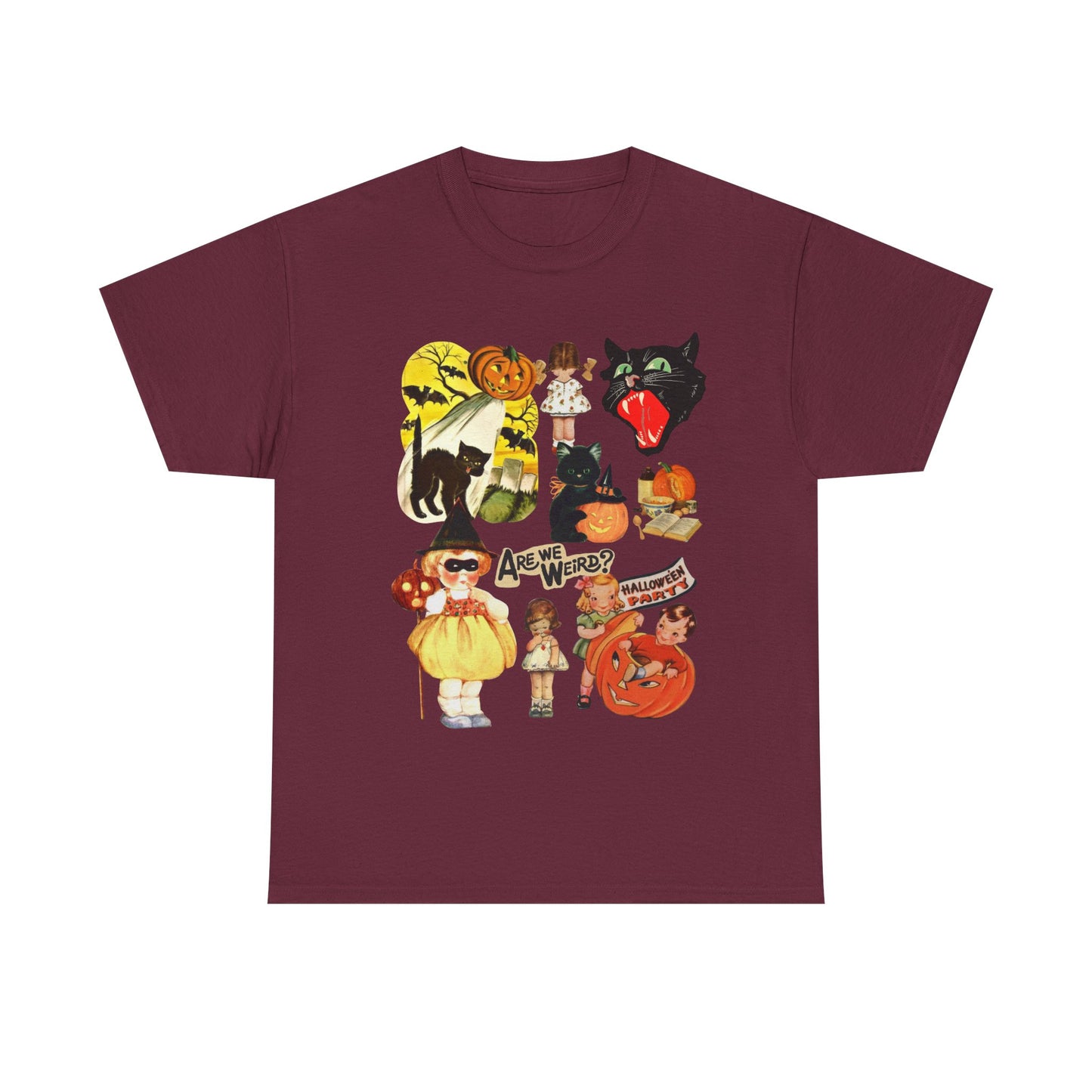 Spooky Vibes Unisex Heavy Cotton Tee - Perfect for Halloween, Trick or Treating, Fall Gatherings, Casual Wear, Ghostly Events