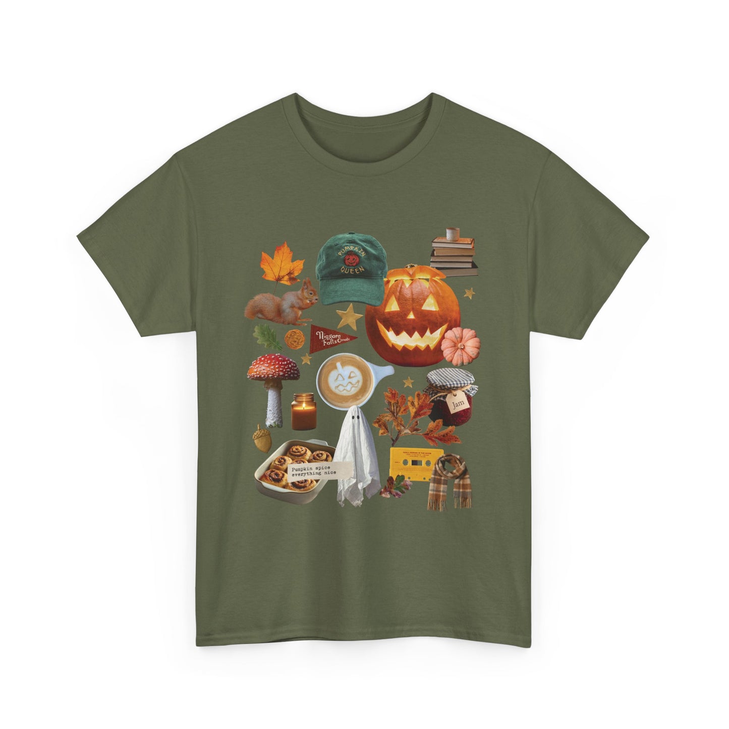 Autumn favourites Cosy Season, Unisex Cotton Shirt for Fall, Spooky Season Apparel, Ghosts & Pumpkins T-Shirt, Casual Halloween Gift,