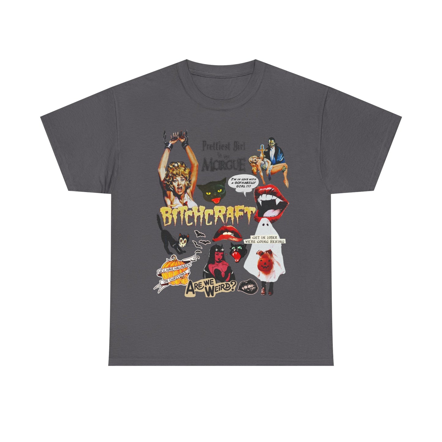 Retro Halloween / Vintage Horror Collage T Shirt - Graphic Halloween T Shirt - Scream Queens