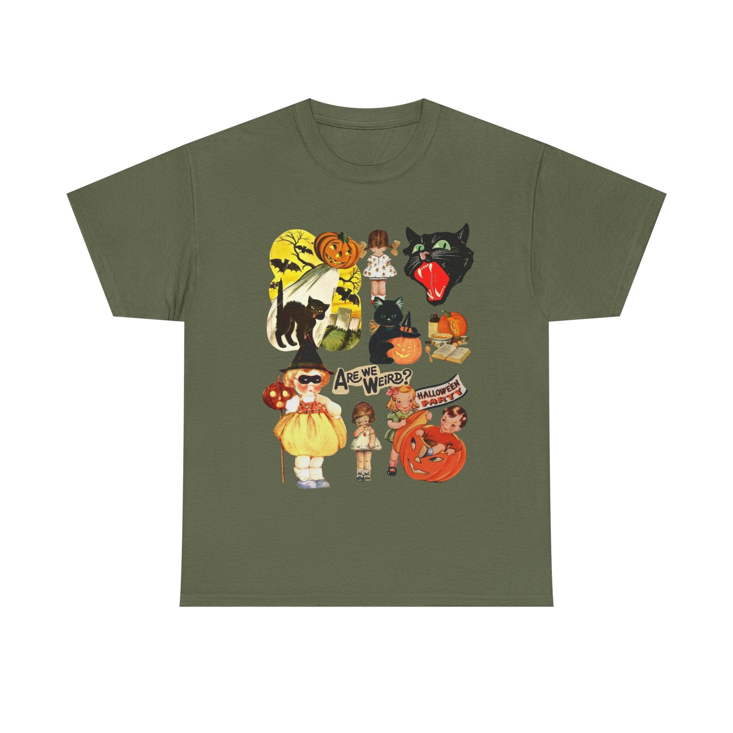 Spooky Vibes Unisex Heavy Cotton Tee - Perfect for Halloween, Trick or Treating, Fall Gatherings, Casual Wear, Ghostly Events