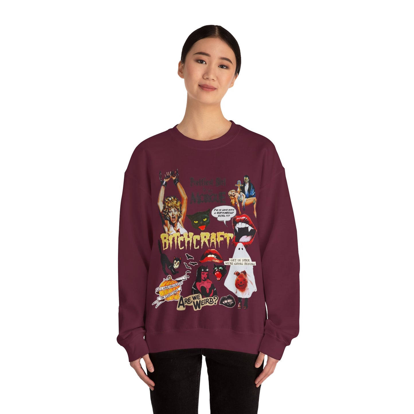 Halloween/Spooky Vintage Scream Queen Unisex Heavyweight Sweatshirt