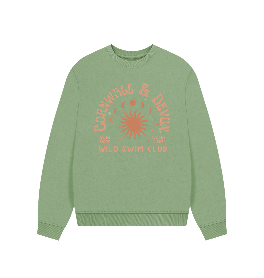 Sage Cornwall and Devon - Women's Oversized Style Sweatshirt - Wild Swim Club