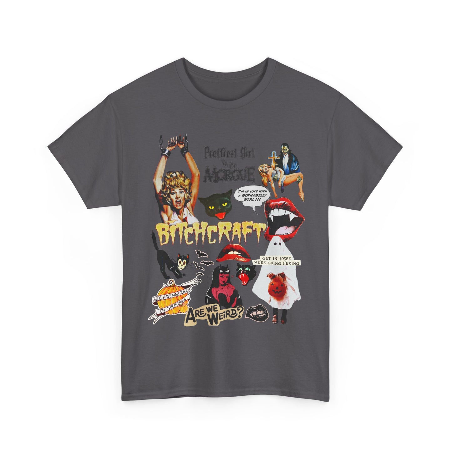 Retro Halloween / Vintage Horror Collage T Shirt - Graphic Halloween T Shirt - Scream Queens