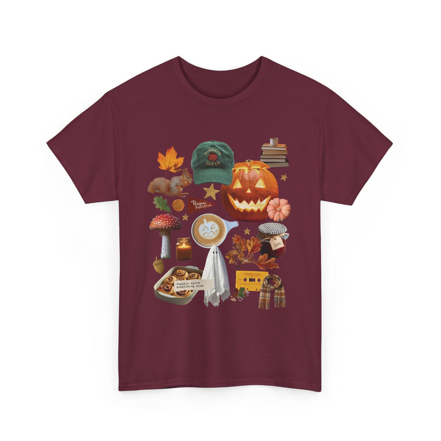 Autumn favourites Cosy Season, Unisex Cotton Shirt for Fall, Spooky Season Apparel, Ghosts & Pumpkins T-Shirt, Casual Halloween Gift,