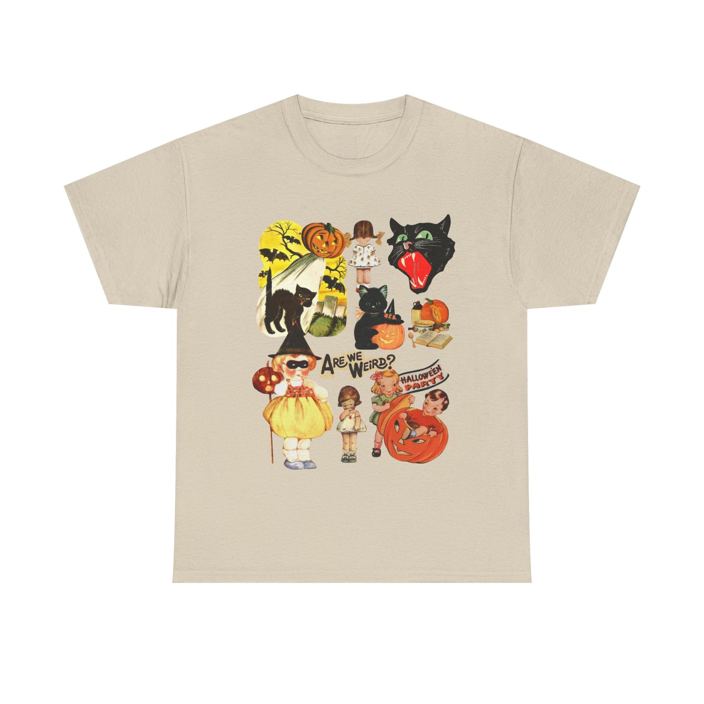 Spooky Vibes Unisex Heavy Cotton Tee - Perfect for Halloween, Trick or Treating, Fall Gatherings, Casual Wear, Ghostly Events