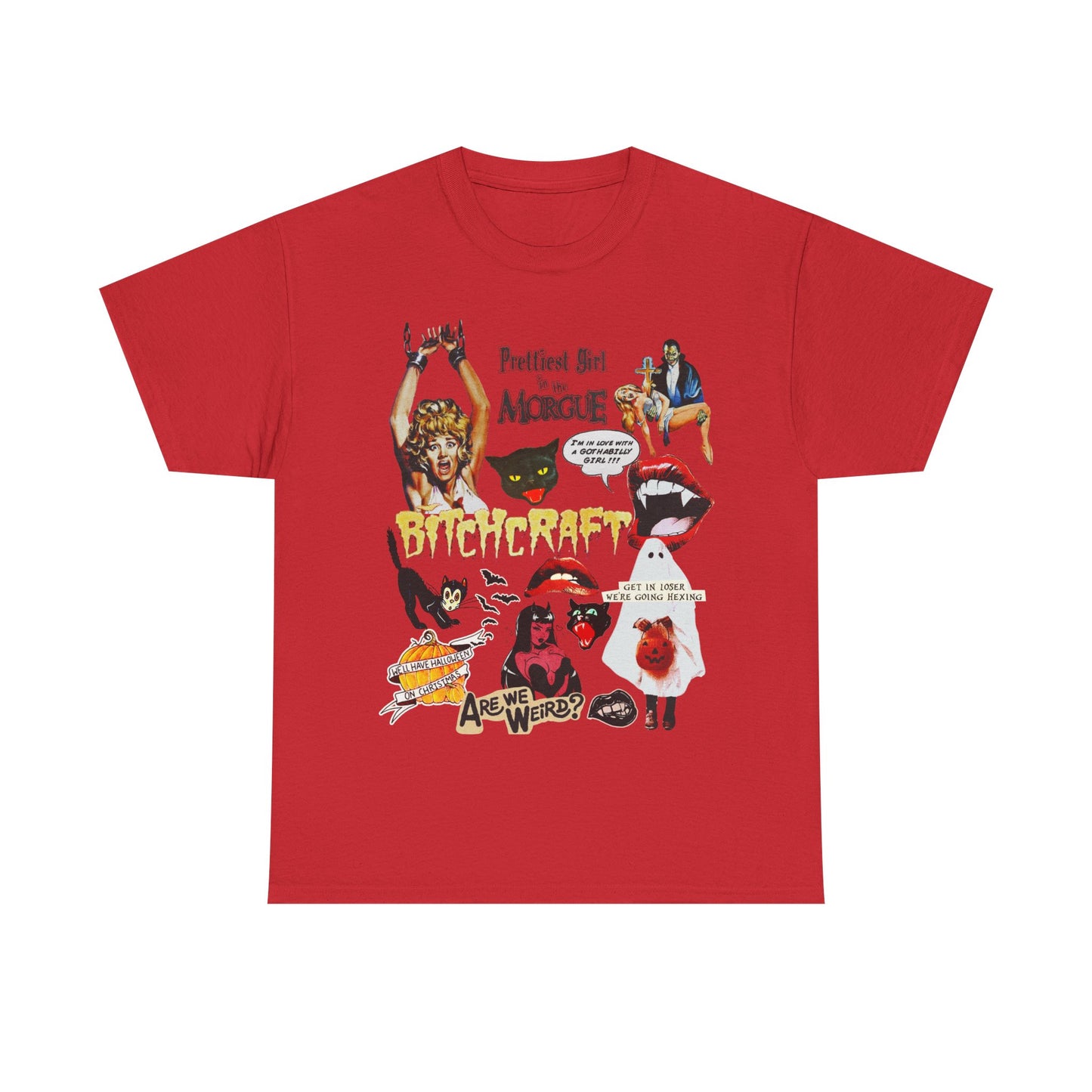Retro Halloween / Vintage Horror Collage T Shirt - Graphic Halloween T Shirt - Scream Queens