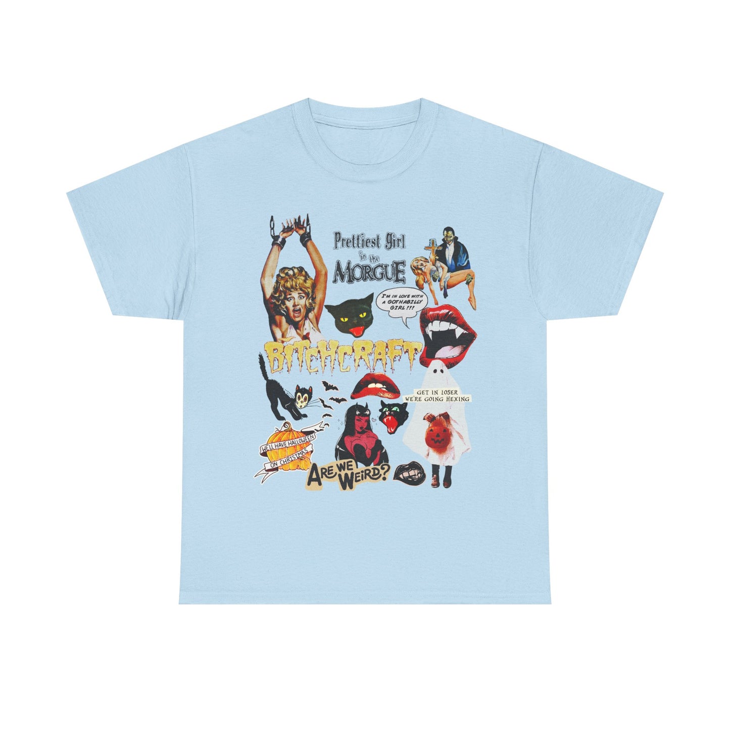 Retro Halloween / Vintage Horror Collage T Shirt - Graphic Halloween T Shirt - Scream Queens