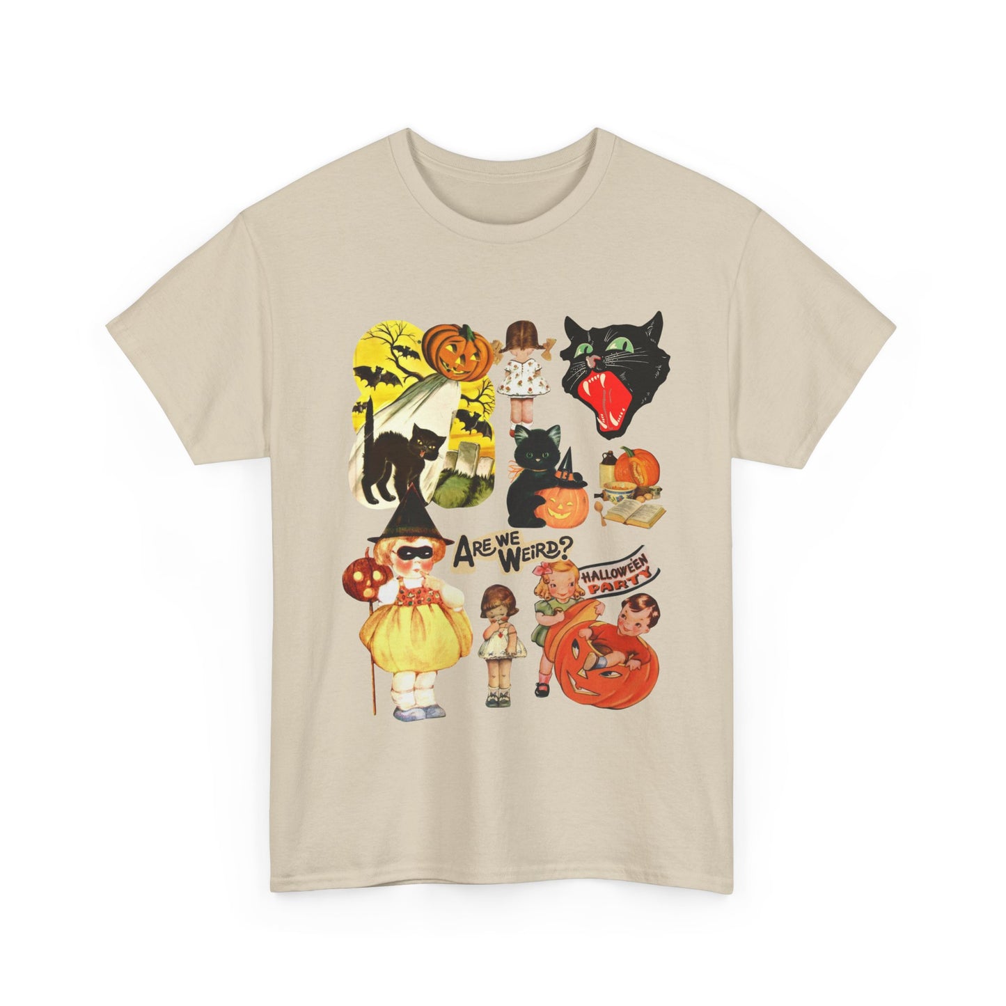 Spooky Vibes Unisex Heavy Cotton Tee - Perfect for Halloween, Trick or Treating, Fall Gatherings, Casual Wear, Ghostly Events