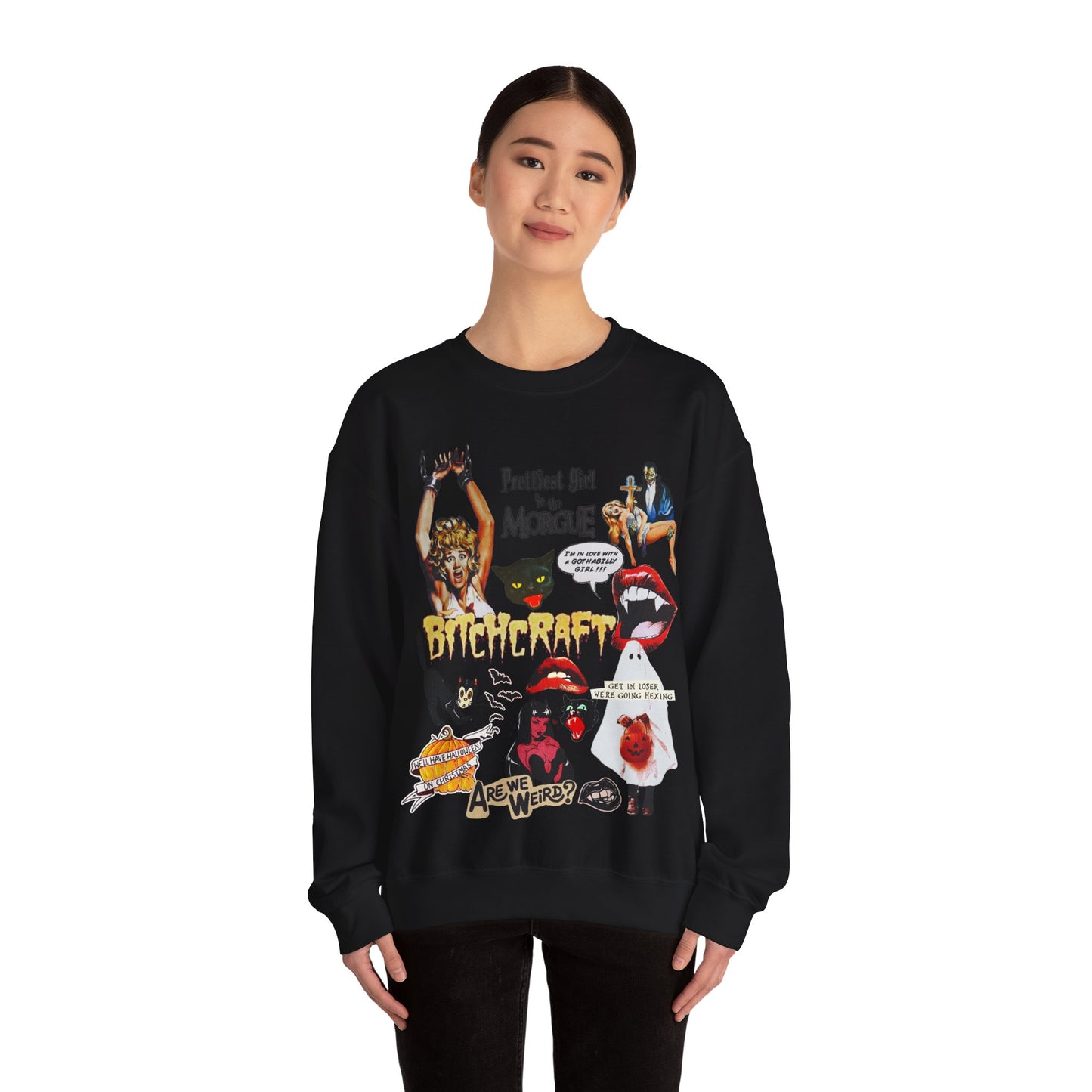 Halloween/Spooky Vintage Scream Queen Unisex Heavyweight Sweatshirt