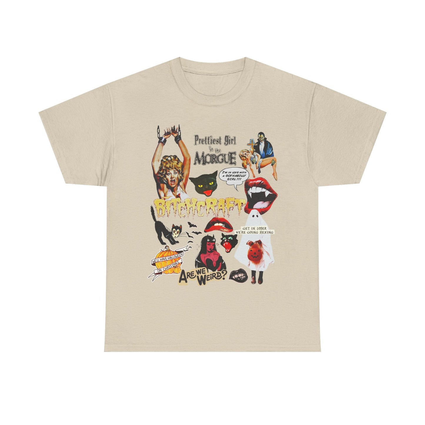 Retro Halloween / Vintage Horror Collage T Shirt - Graphic Halloween T Shirt - Scream Queens
