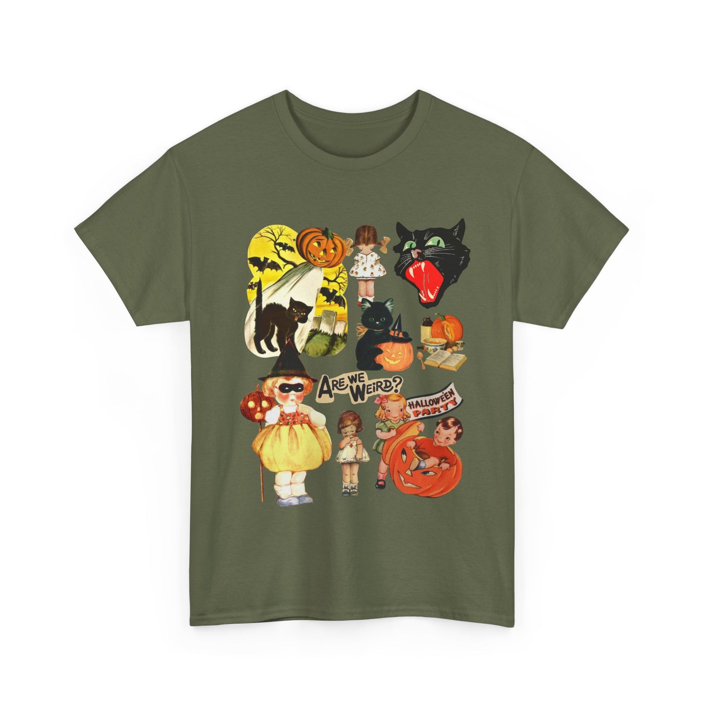 Spooky Vibes Unisex Heavy Cotton Tee - Perfect for Halloween, Trick or Treating, Fall Gatherings, Casual Wear, Ghostly Events