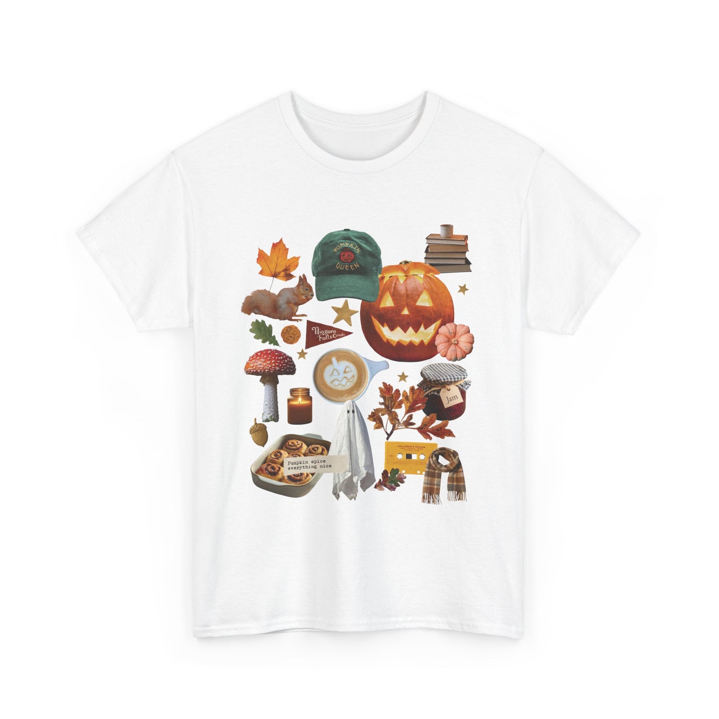 Autumn favourites Cosy Season, Unisex Cotton Shirt for Fall, Spooky Season Apparel, Ghosts & Pumpkins T-Shirt, Casual Halloween Gift,