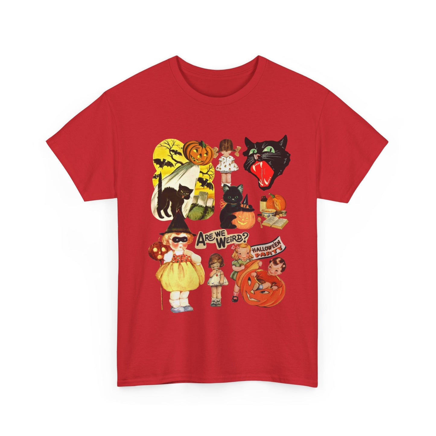 Spooky Vibes Unisex Heavy Cotton Tee - Perfect for Halloween, Trick or Treating, Fall Gatherings, Casual Wear, Ghostly Events