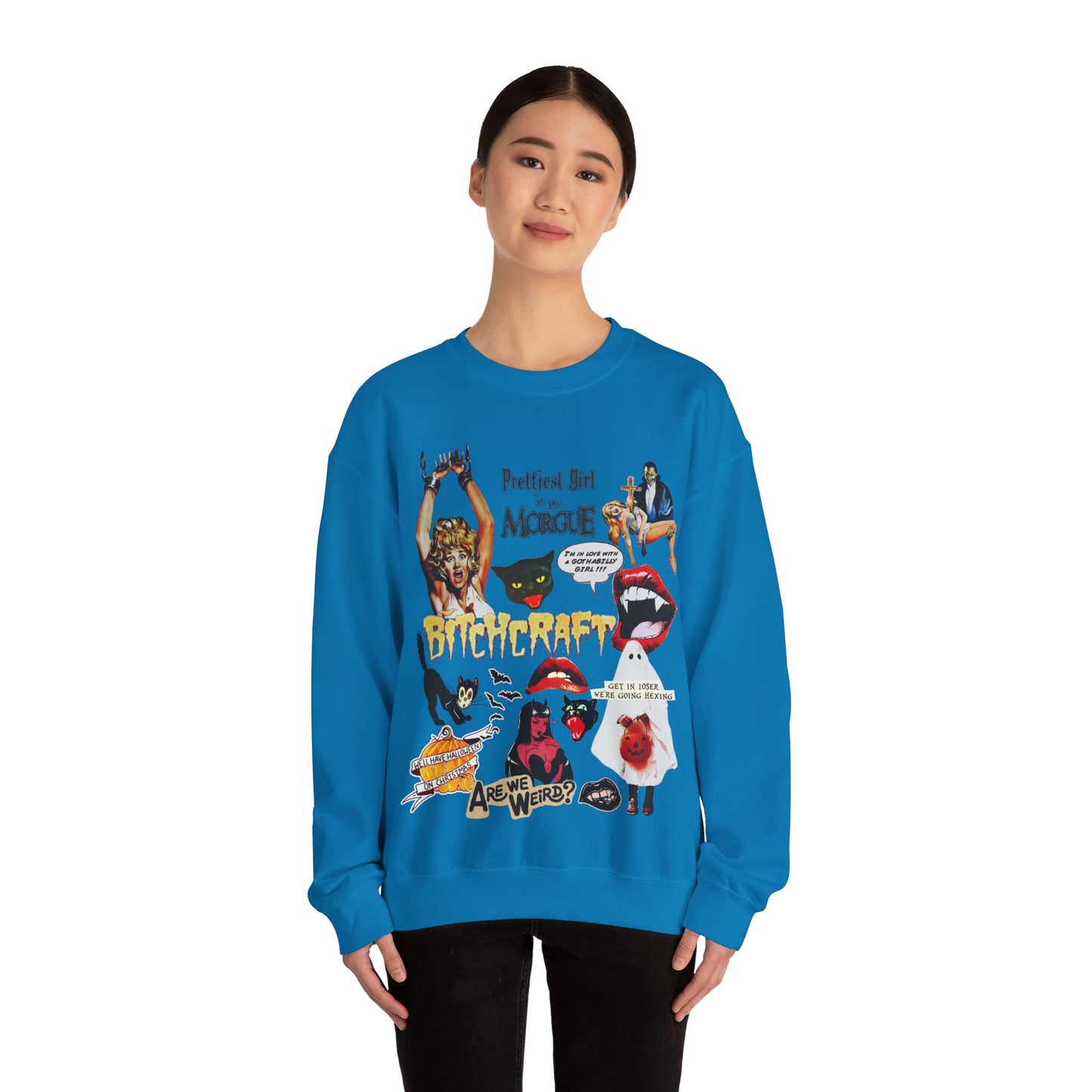 Halloween/Spooky Vintage Scream Queen Unisex Heavyweight Sweatshirt