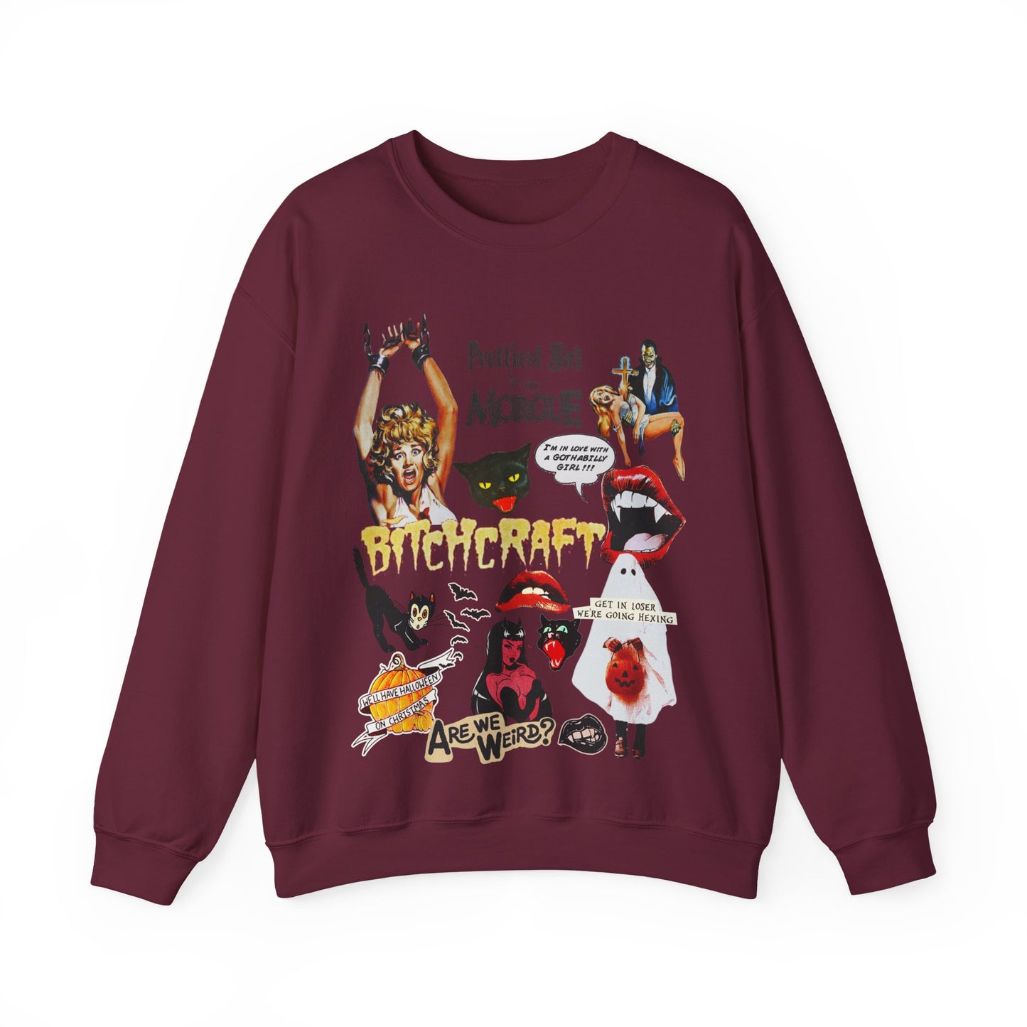 Halloween/Spooky Vintage Scream Queen Unisex Heavyweight Sweatshirt