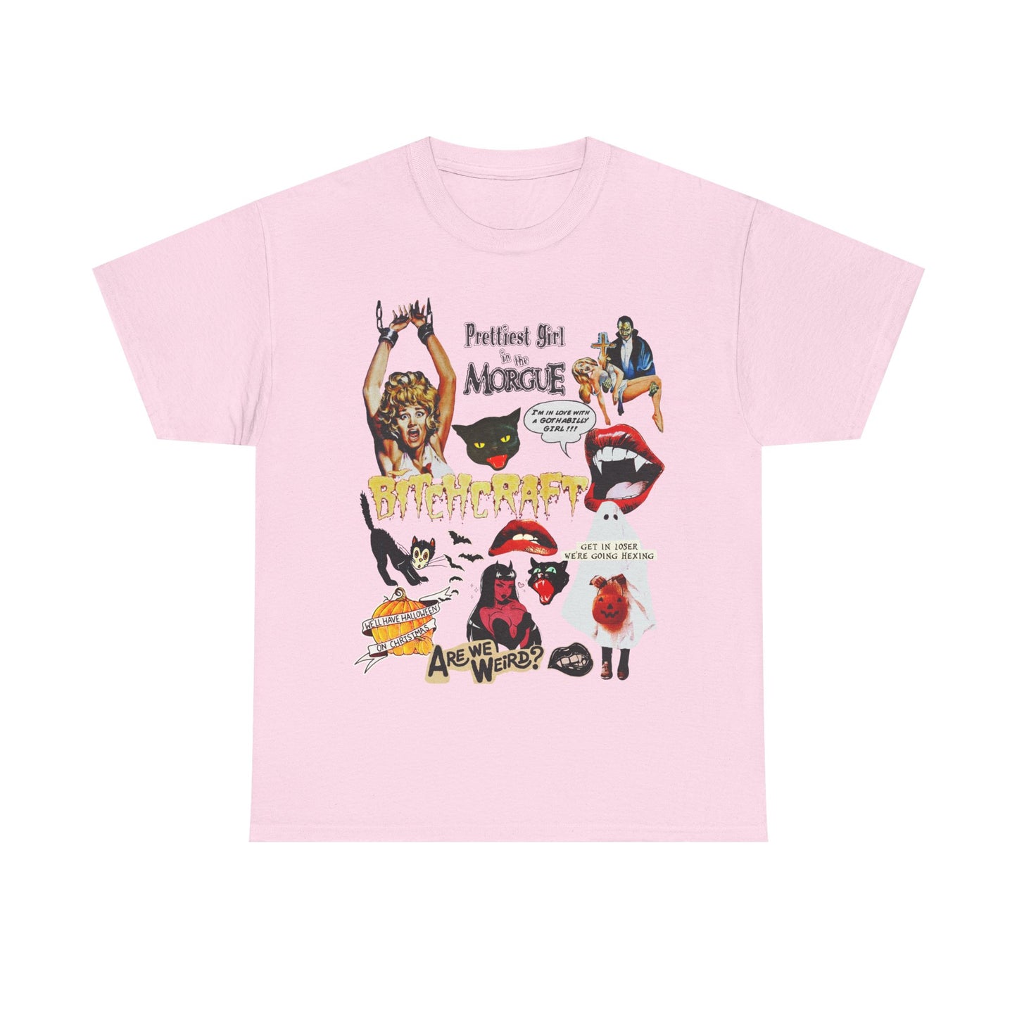 Retro Halloween / Vintage Horror Collage T Shirt - Graphic Halloween T Shirt - Scream Queens