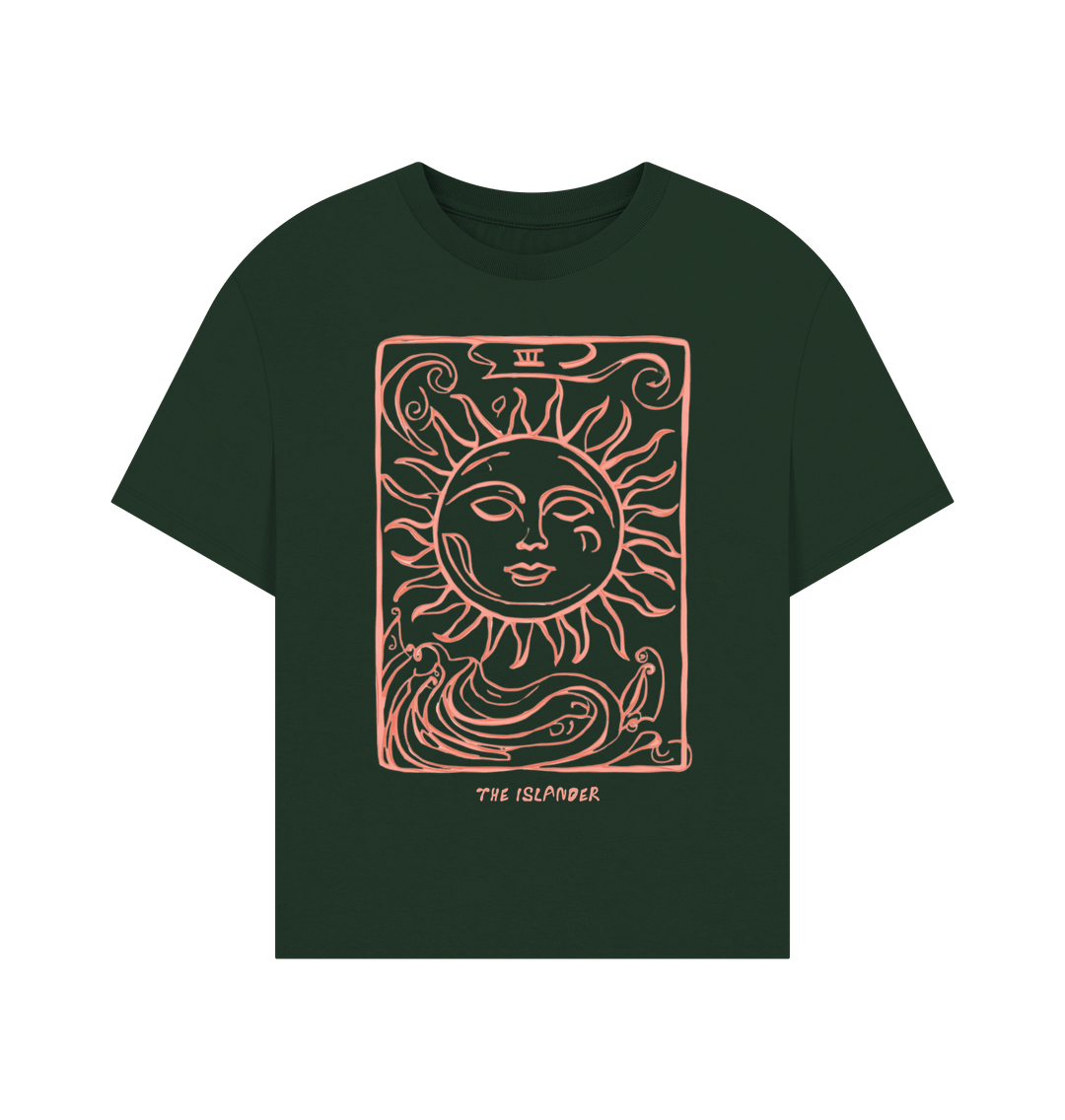 Evergreen Sun Tarot - Women's Oversized T- Shirt - Heavyweight Organic Cotton
