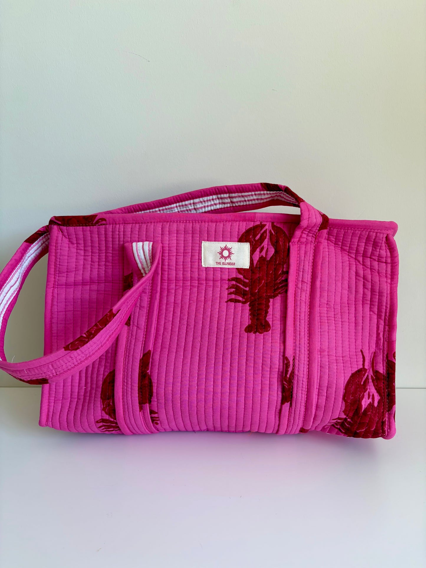 Pink Lobster Midi Tote Bag