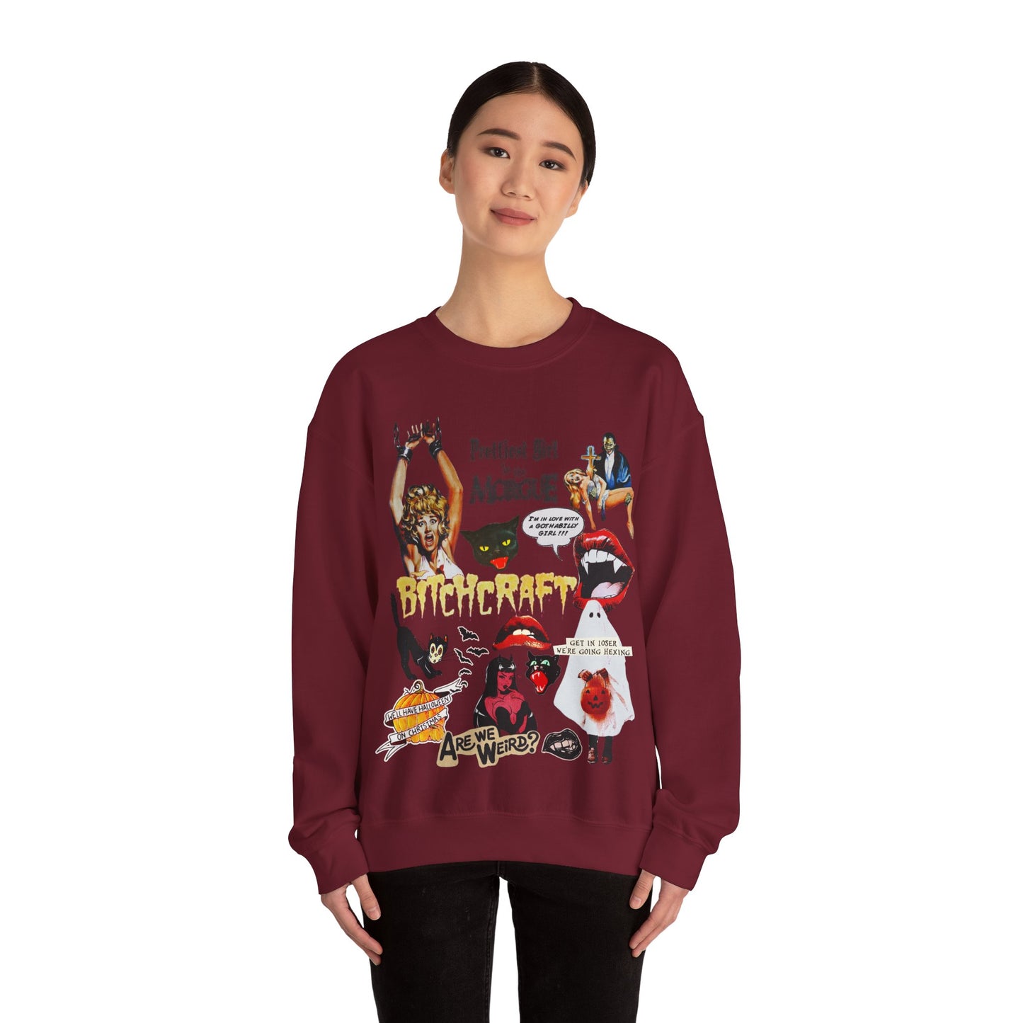 Halloween/Spooky Vintage Scream Queen Unisex Heavyweight Sweatshirt