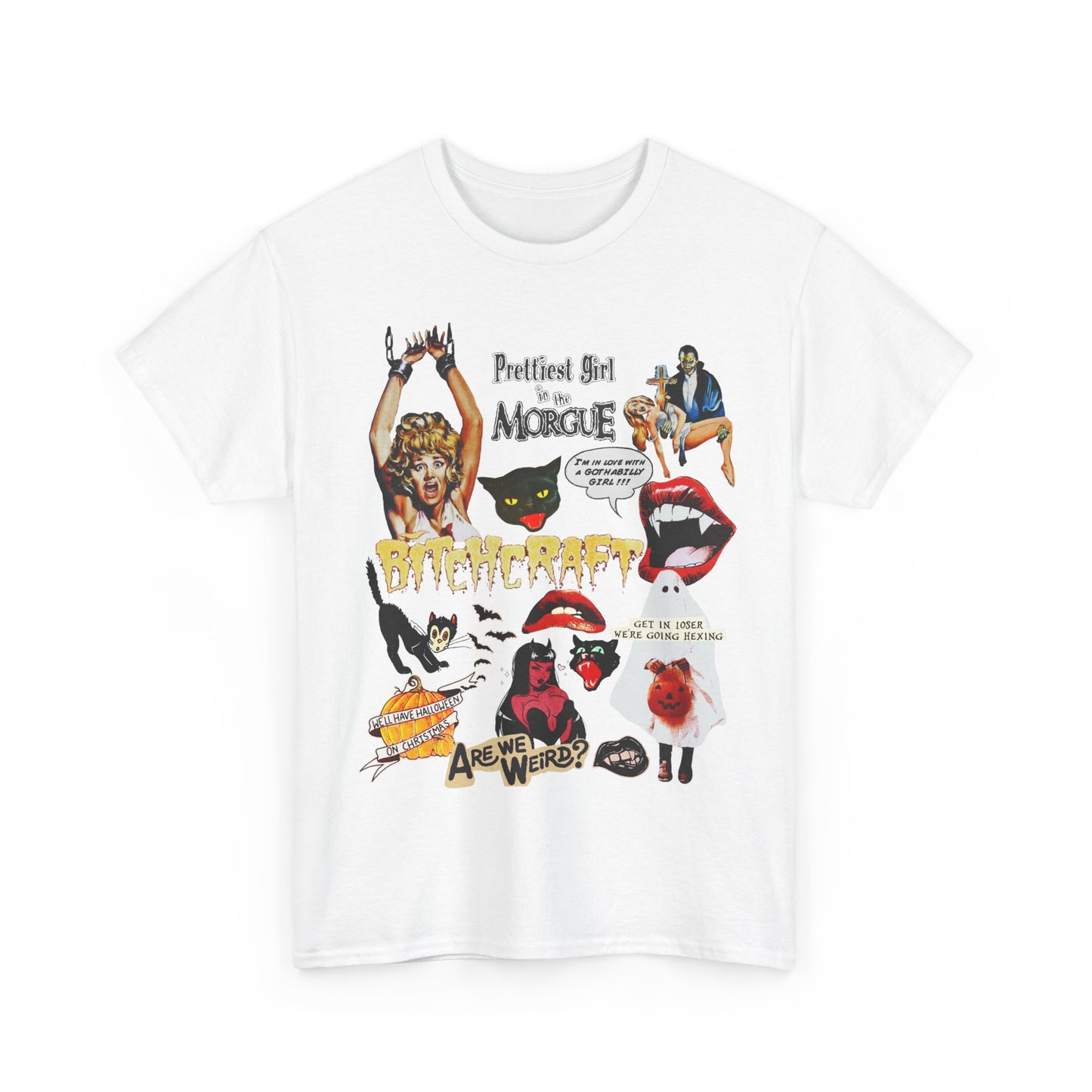 Retro Halloween / Vintage Horror Collage T Shirt - Graphic Halloween T Shirt - Scream Queens
