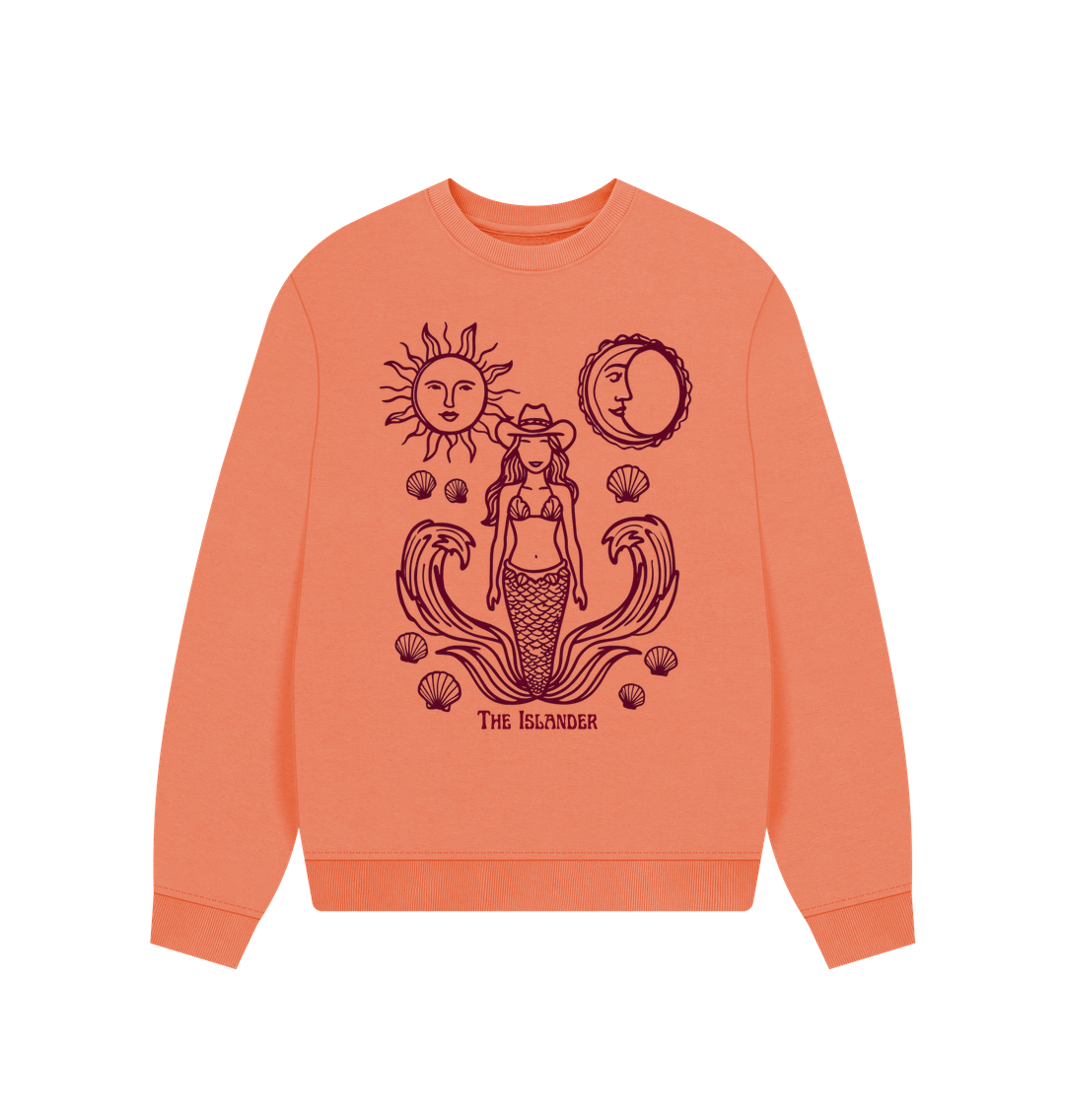 Apricot Coastal Cowgirl - Women's Oversized Style Sweatshirt - Organic Cotton