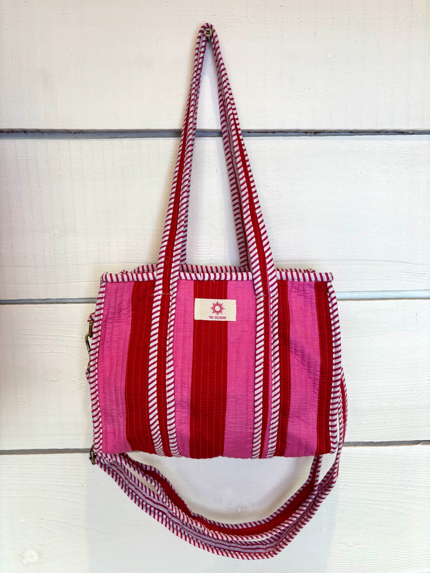 Pink & RedStripe Mini Tote Bag