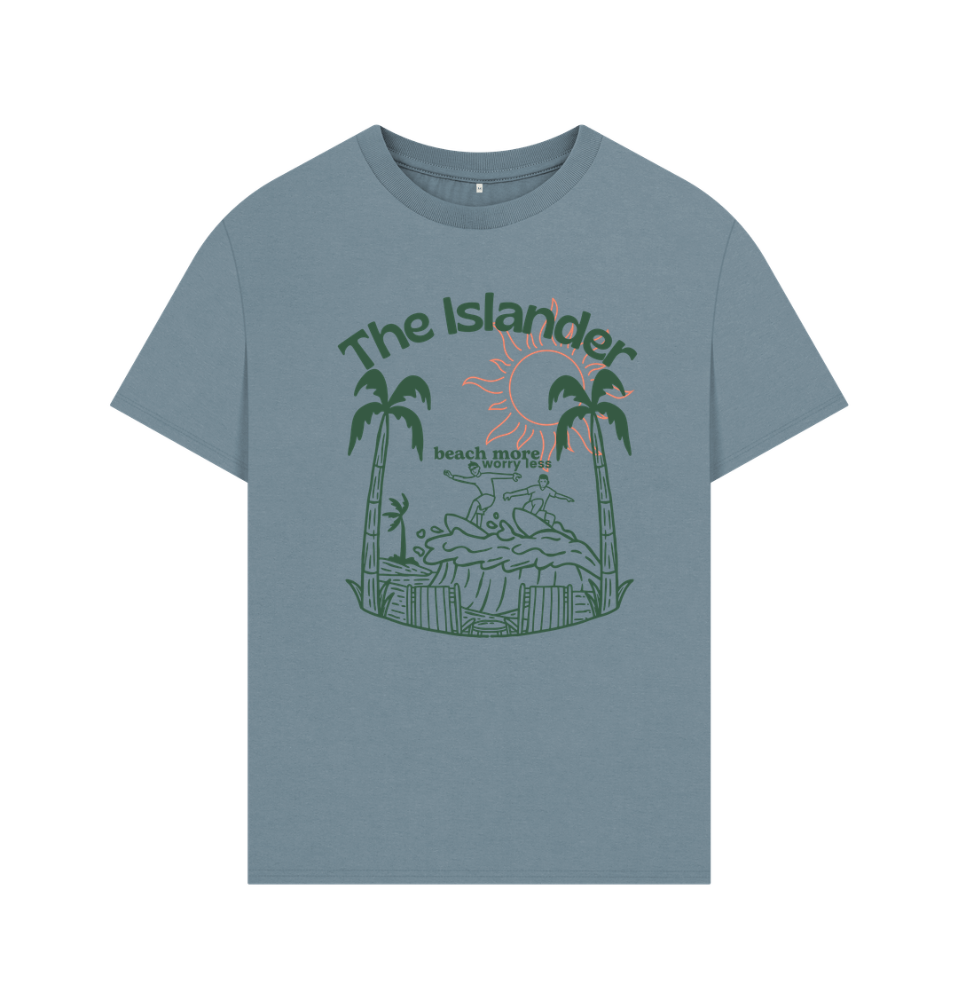 Stone Blue The Islander - Beach More Worry Less - Unisex Oversized Style Tshirt