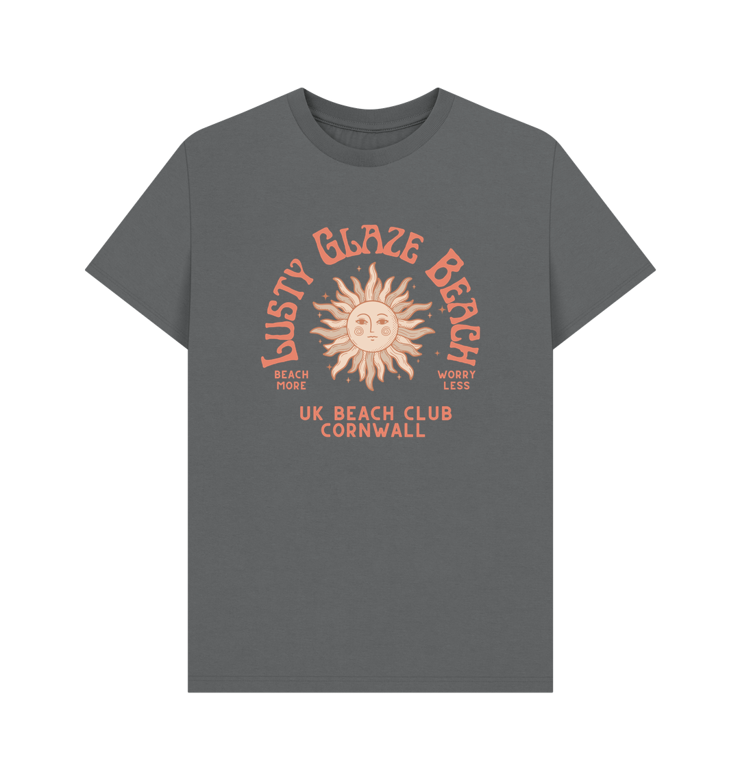 Slate Grey Lusty Glaze Beach - Cornwall Beach Club - Unisex T Shirt