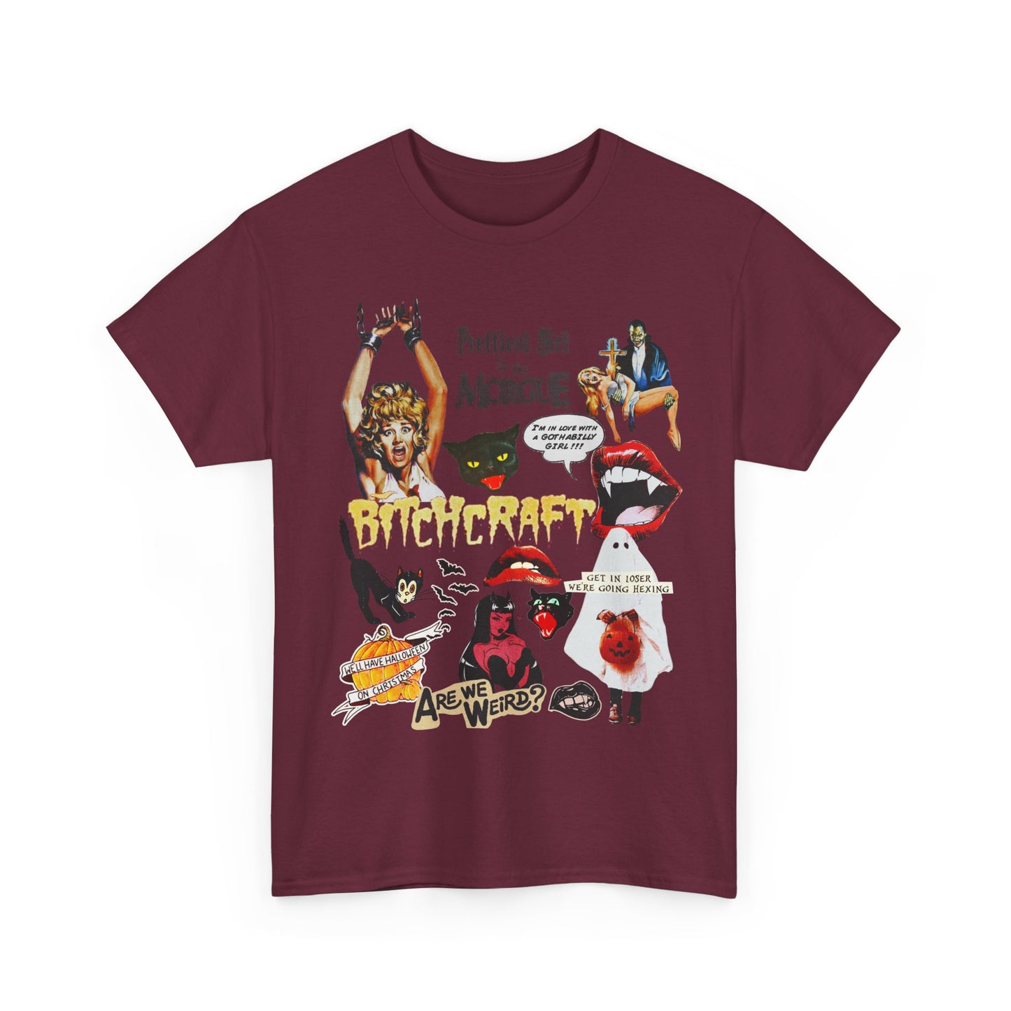 Retro Halloween / Vintage Horror Collage T Shirt - Graphic Halloween T Shirt - Scream Queens