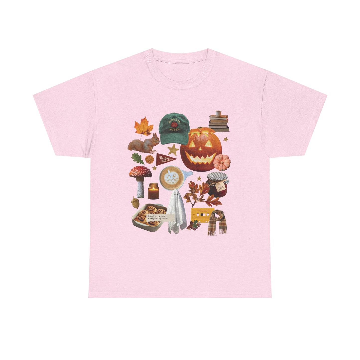 Autumn favourites Cosy Season, Unisex Cotton Shirt for Fall, Spooky Season Apparel, Ghosts & Pumpkins T-Shirt, Casual Halloween Gift,