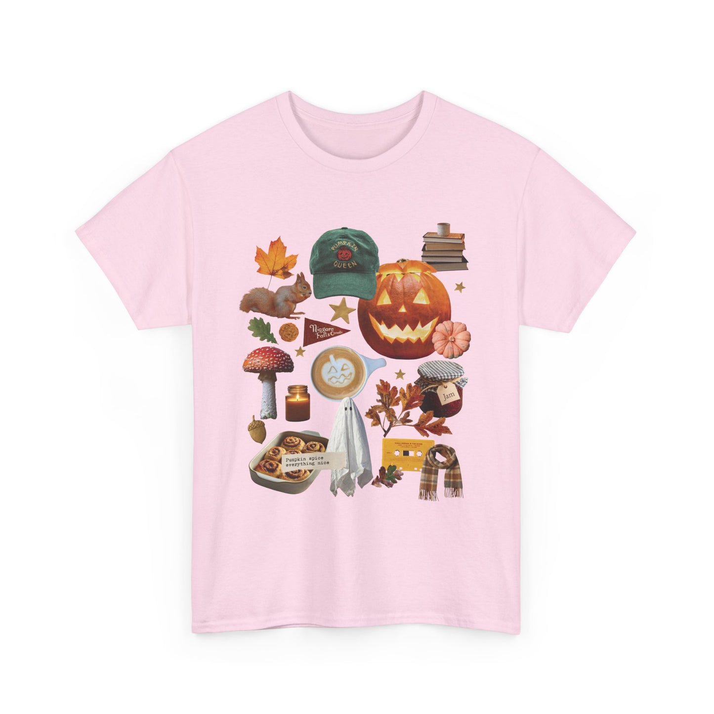 Autumn favourites Cosy Season, Unisex Cotton Shirt for Fall, Spooky Season Apparel, Ghosts & Pumpkins T-Shirt, Casual Halloween Gift,