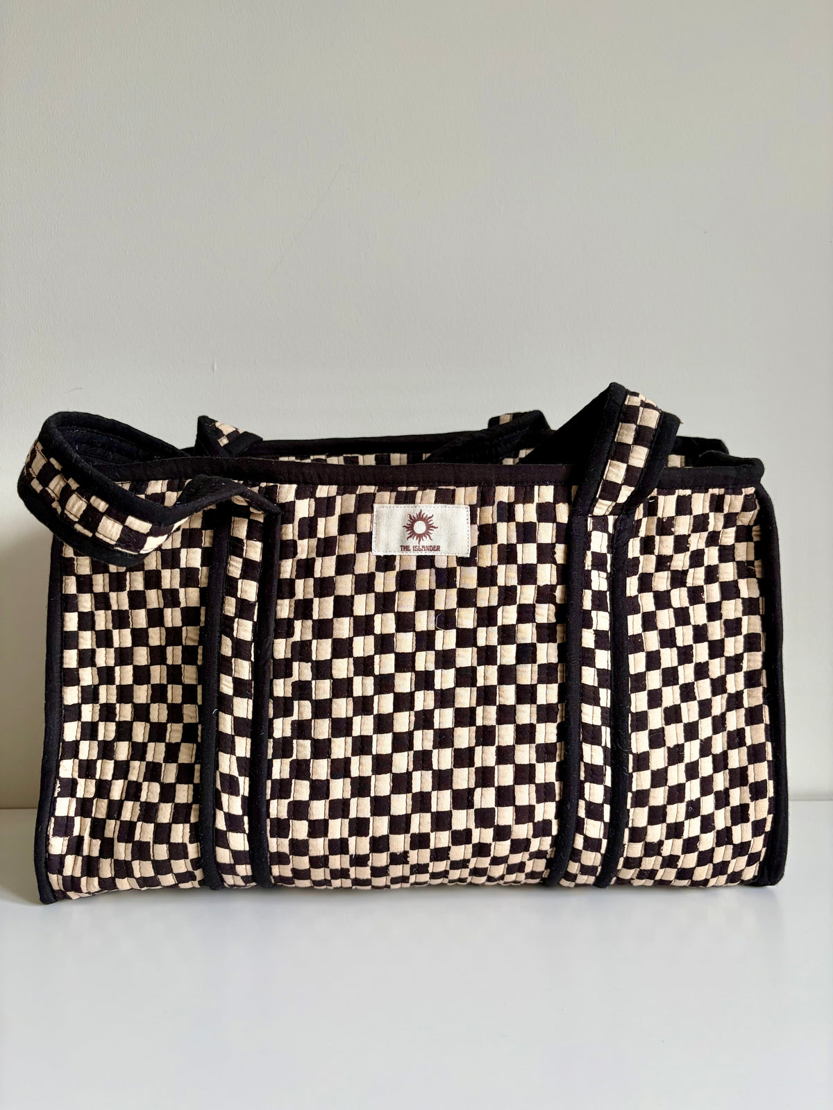 Black Checkerboard Compartment Midi