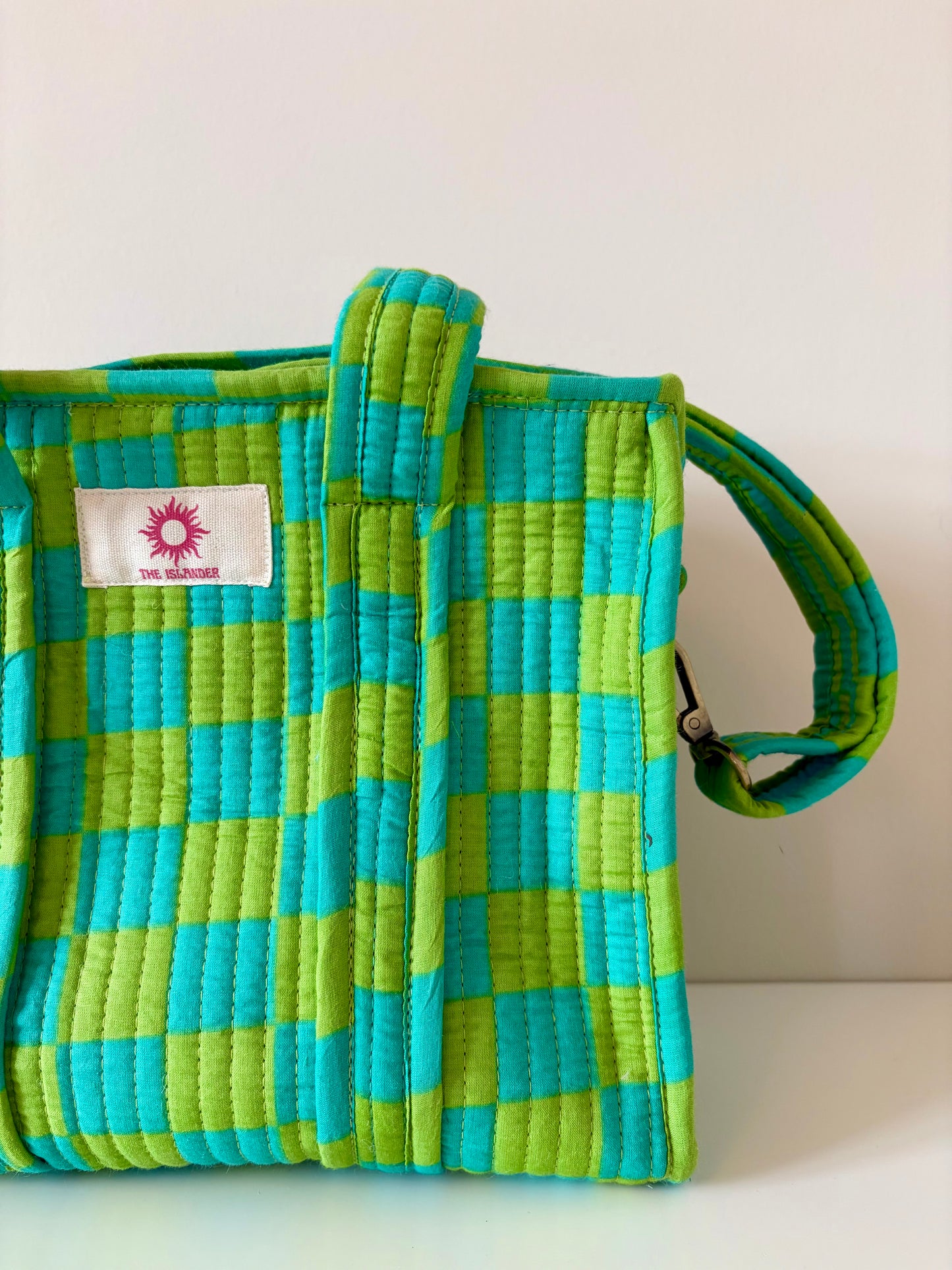Green Checkerboard Mini Tote Bag