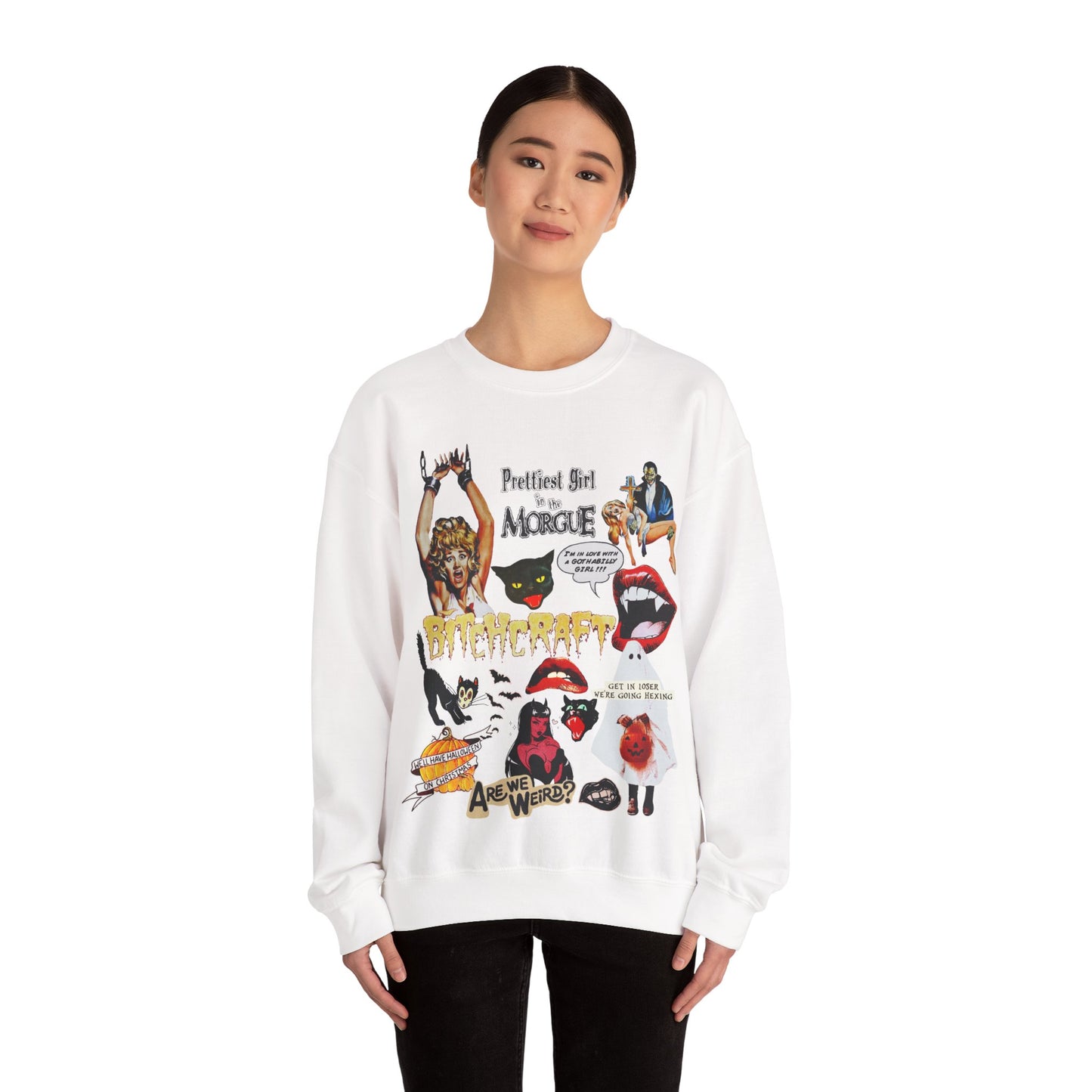 Halloween/Spooky Vintage Scream Queen Unisex Heavyweight Sweatshirt