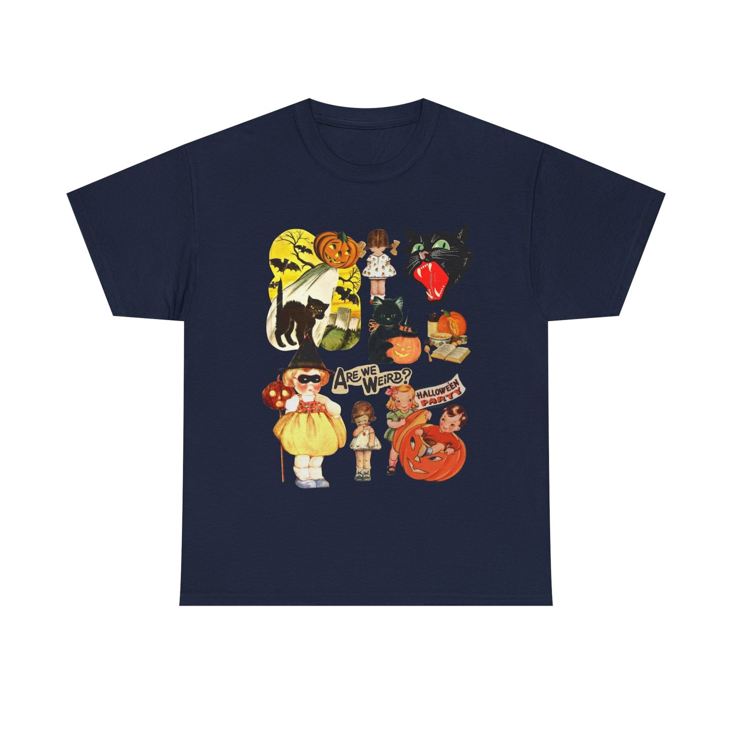 Spooky Vibes Unisex Heavy Cotton Tee - Perfect for Halloween, Trick or Treating, Fall Gatherings, Casual Wear, Ghostly Events
