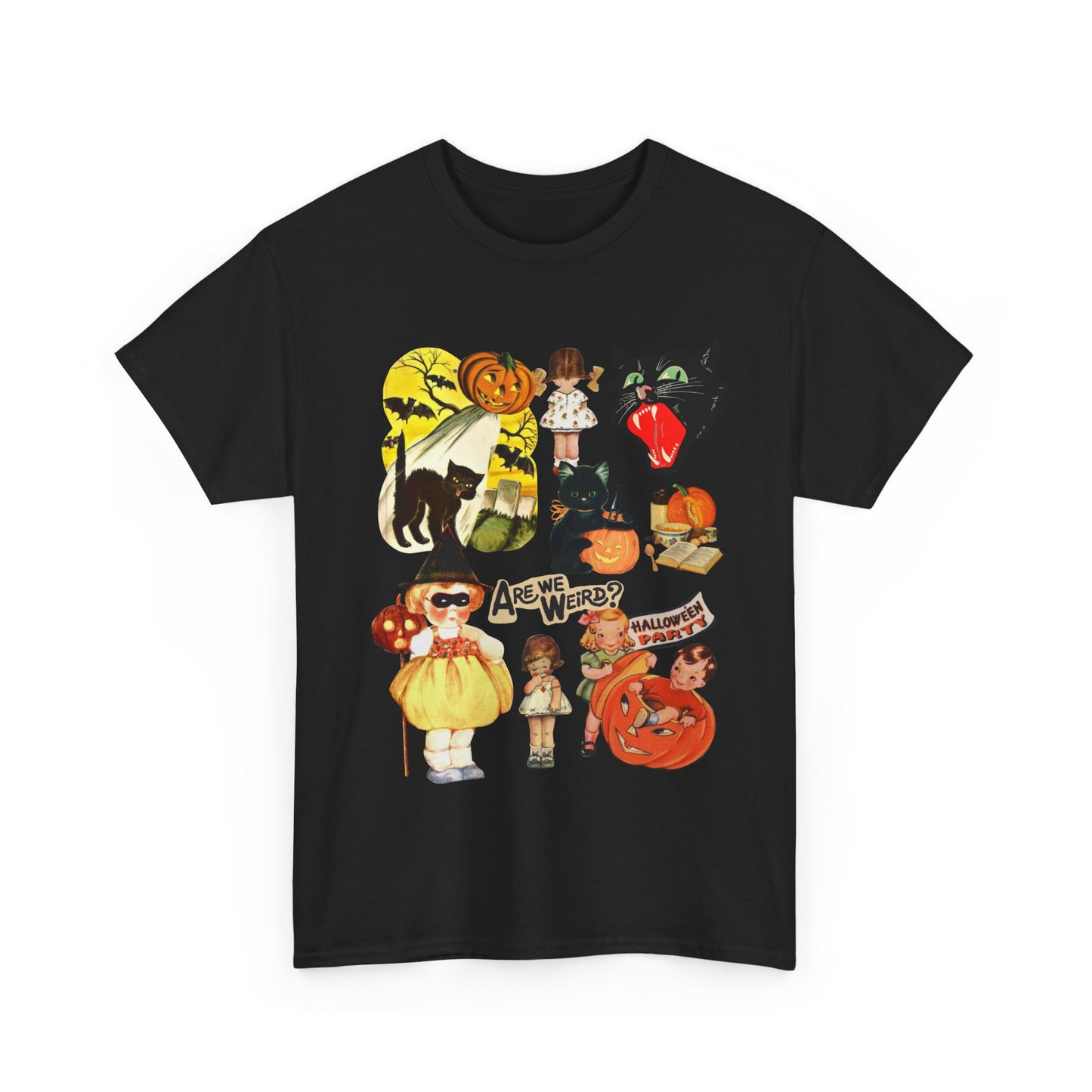 Spooky Vibes Unisex Heavy Cotton Tee - Perfect for Halloween, Trick or Treating, Fall Gatherings, Casual Wear, Ghostly Events
