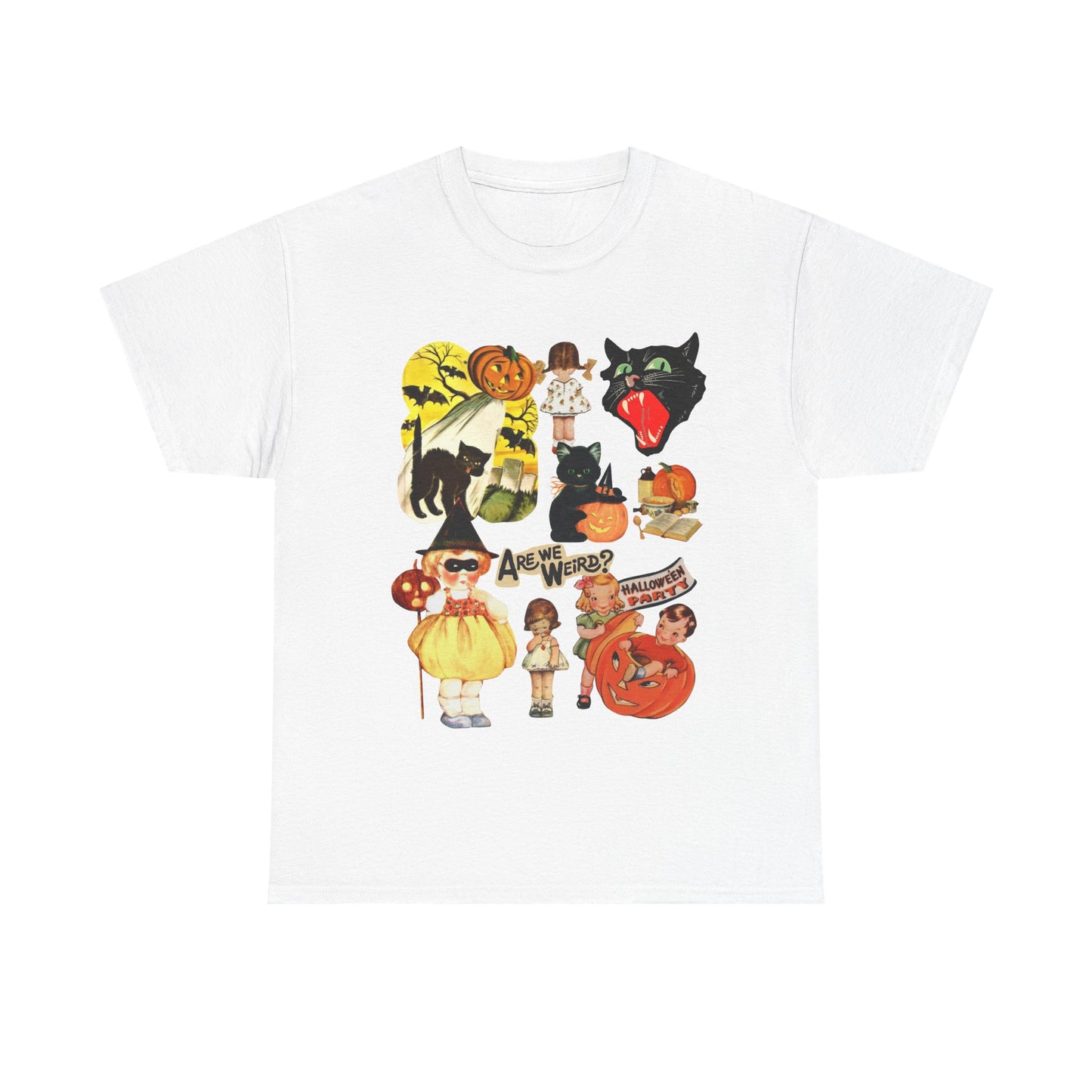Spooky Vibes Unisex Heavy Cotton Tee - Perfect for Halloween, Trick or Treating, Fall Gatherings, Casual Wear, Ghostly Events
