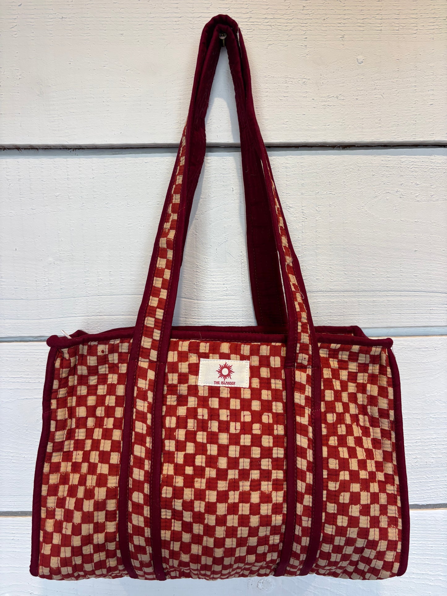 Terracotta Checkerboard Midi (Everyday Tote)