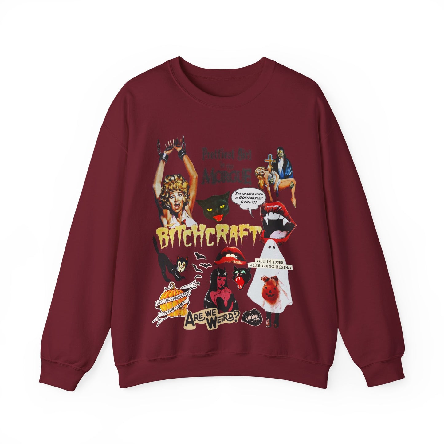 Halloween/Spooky Vintage Scream Queen Unisex Heavyweight Sweatshirt