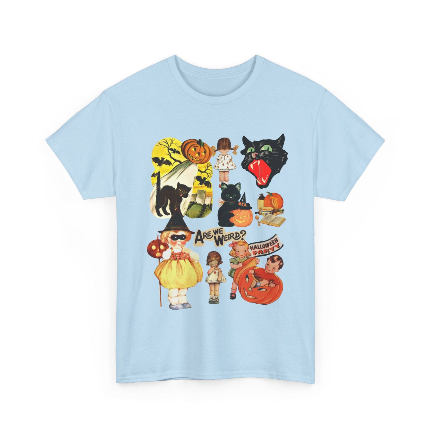Spooky Vibes Unisex Heavy Cotton Tee - Perfect for Halloween, Trick or Treating, Fall Gatherings, Casual Wear, Ghostly Events