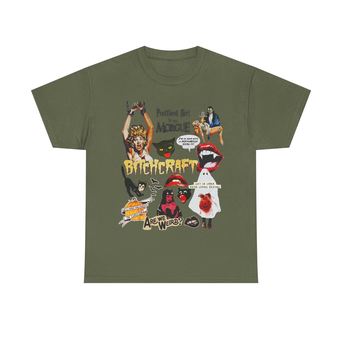 Retro Halloween / Vintage Horror Collage T Shirt - Graphic Halloween T Shirt - Scream Queens