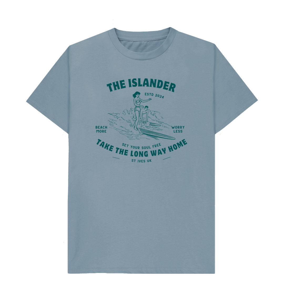 Stone Blue Printed T-shirt