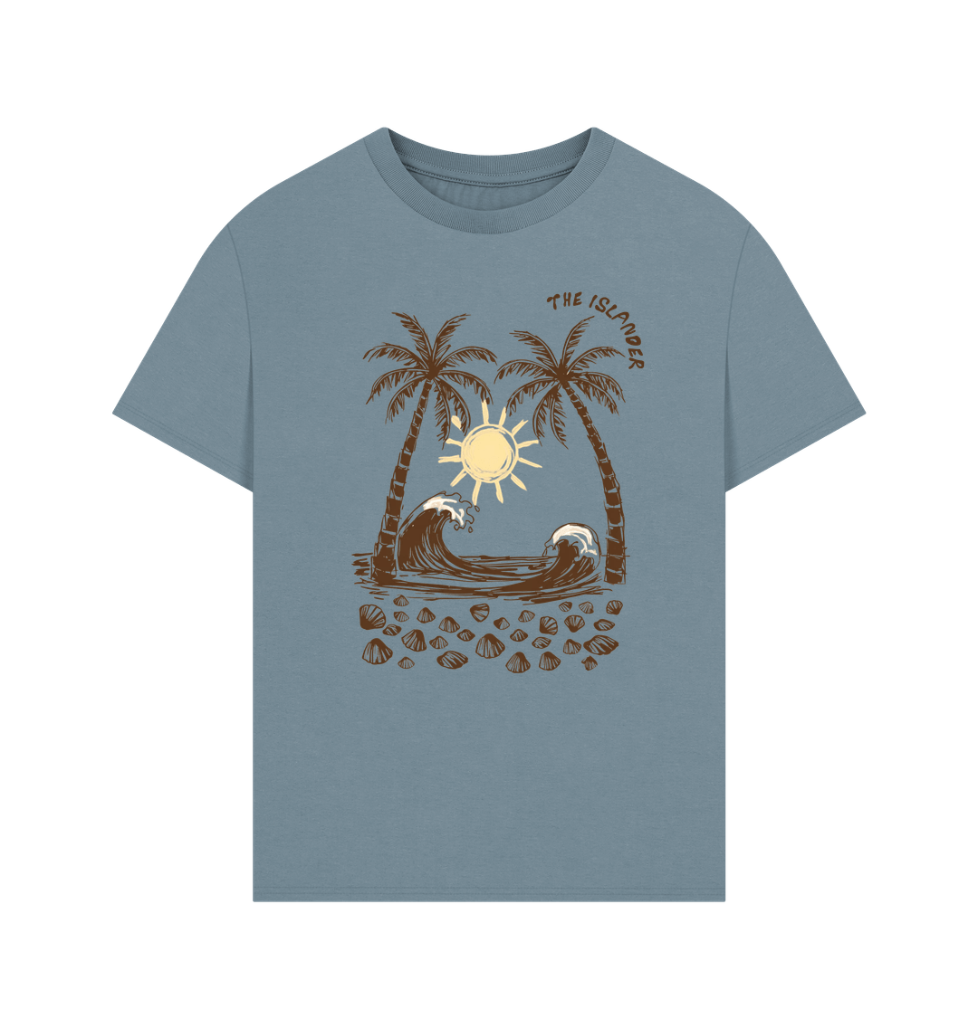 Stone Blue Distant Sun - Unisex Oversize Style T Shirt - Heavyweight Organic Cotton