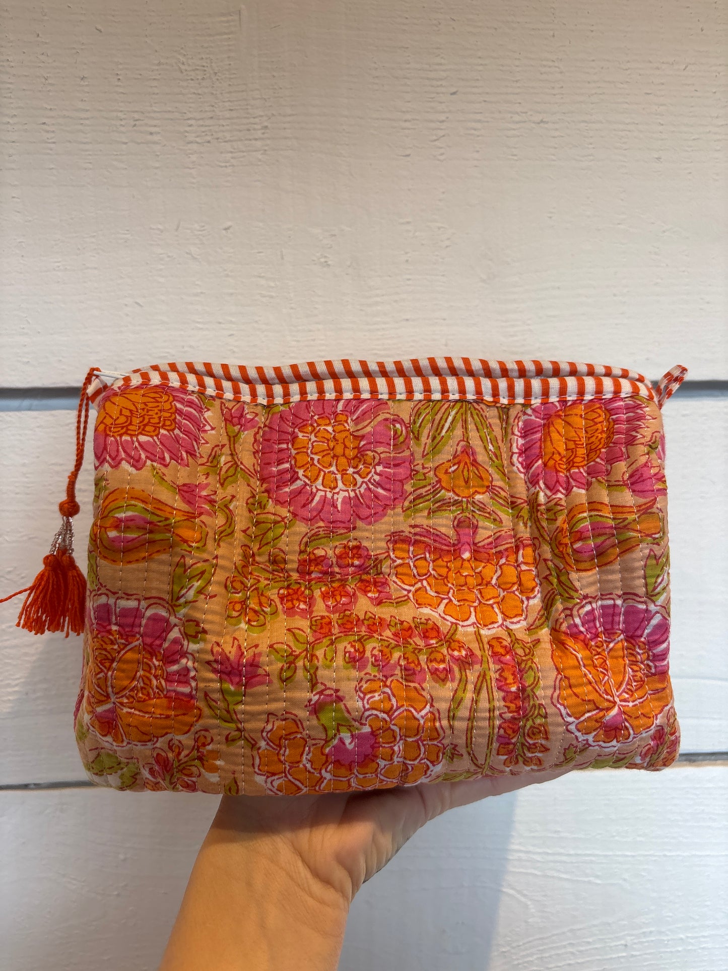 Pink Harvest Large Zipped Tote