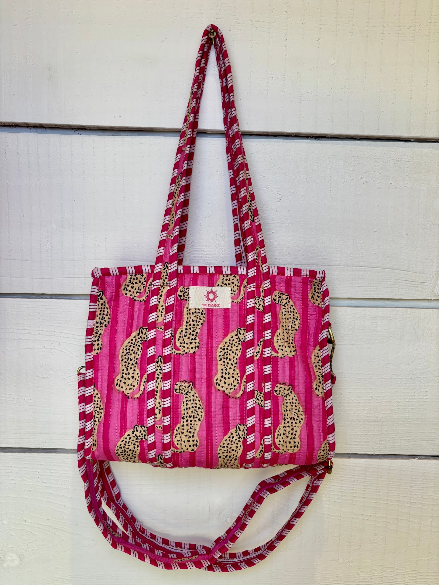 Pink/Orange Leopard Mini Tote Bag