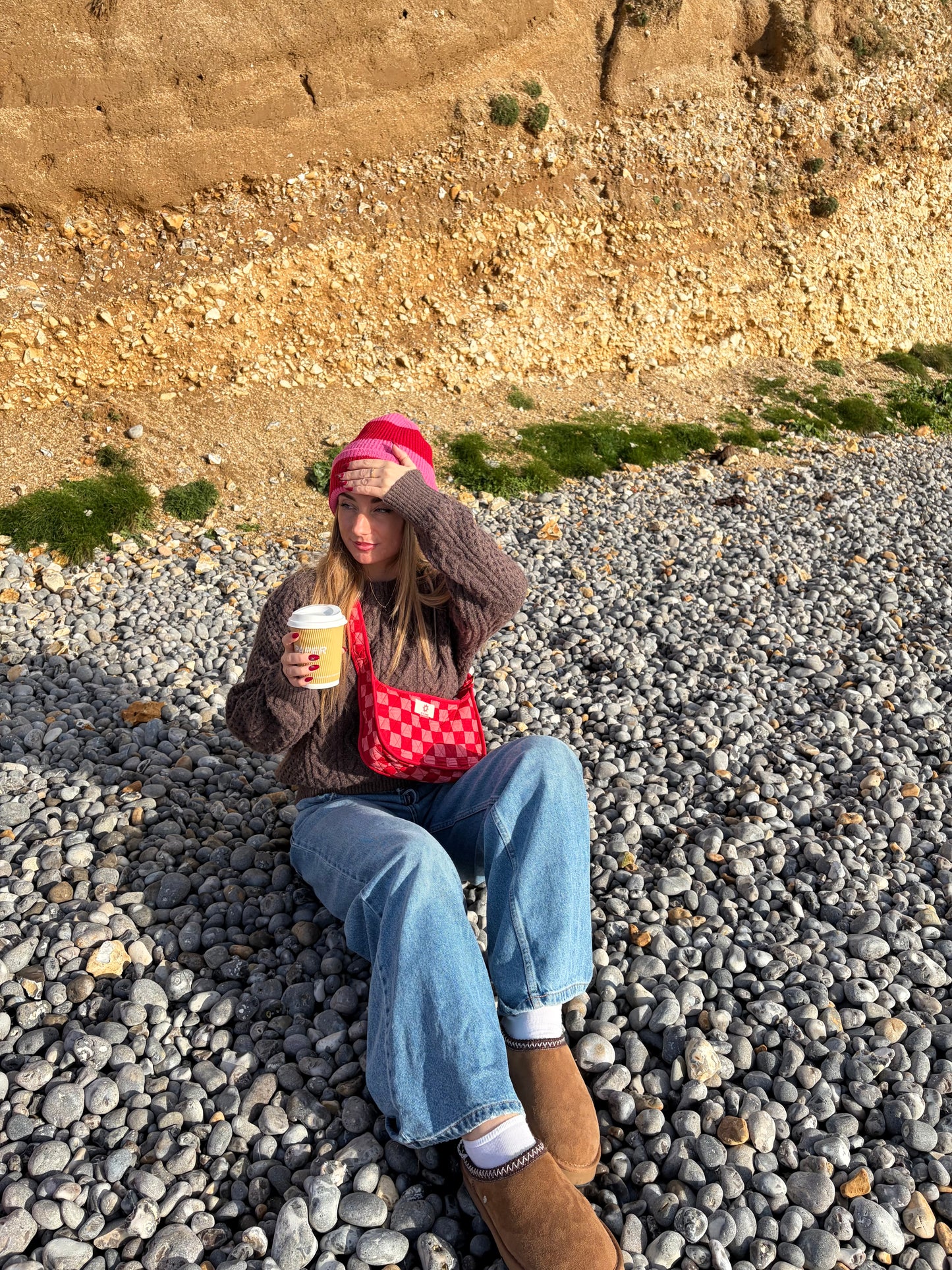 Pink & Red Checkerboard Side Mini